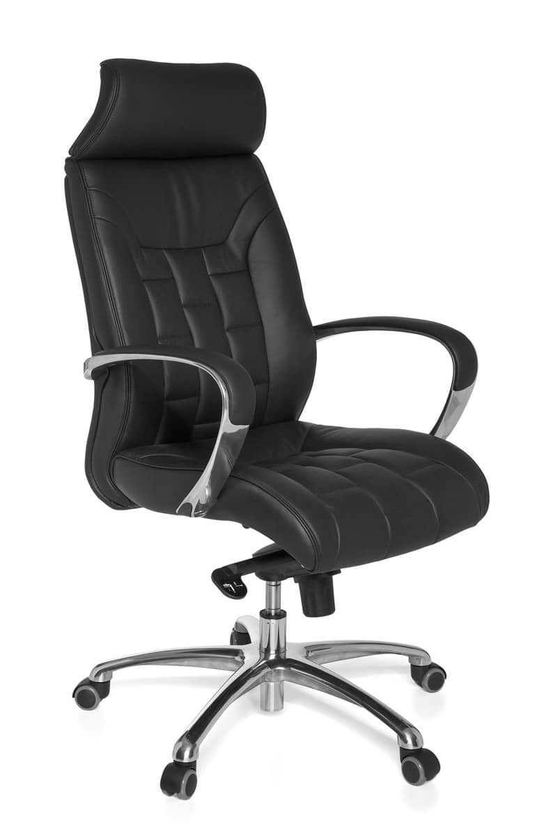 22818-022MXIgNehDID43w Bürostuhl Echtleder schwarz bis 120kg Schreibtischstuhl Wippfunktion Chefsessel Armlehnen Drehstuhl X-XL