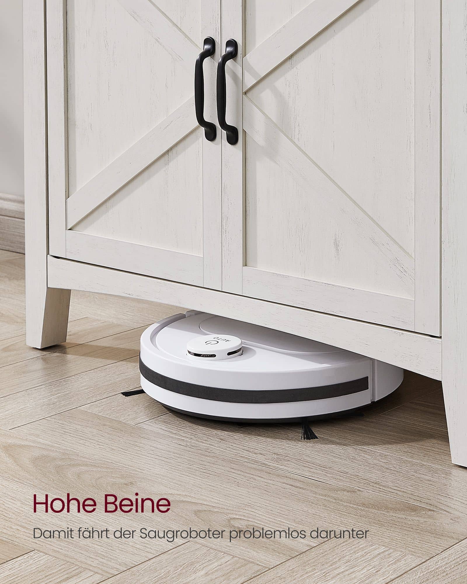 VASAGLE Küchenschrank – weiß-braun, mit Schublade