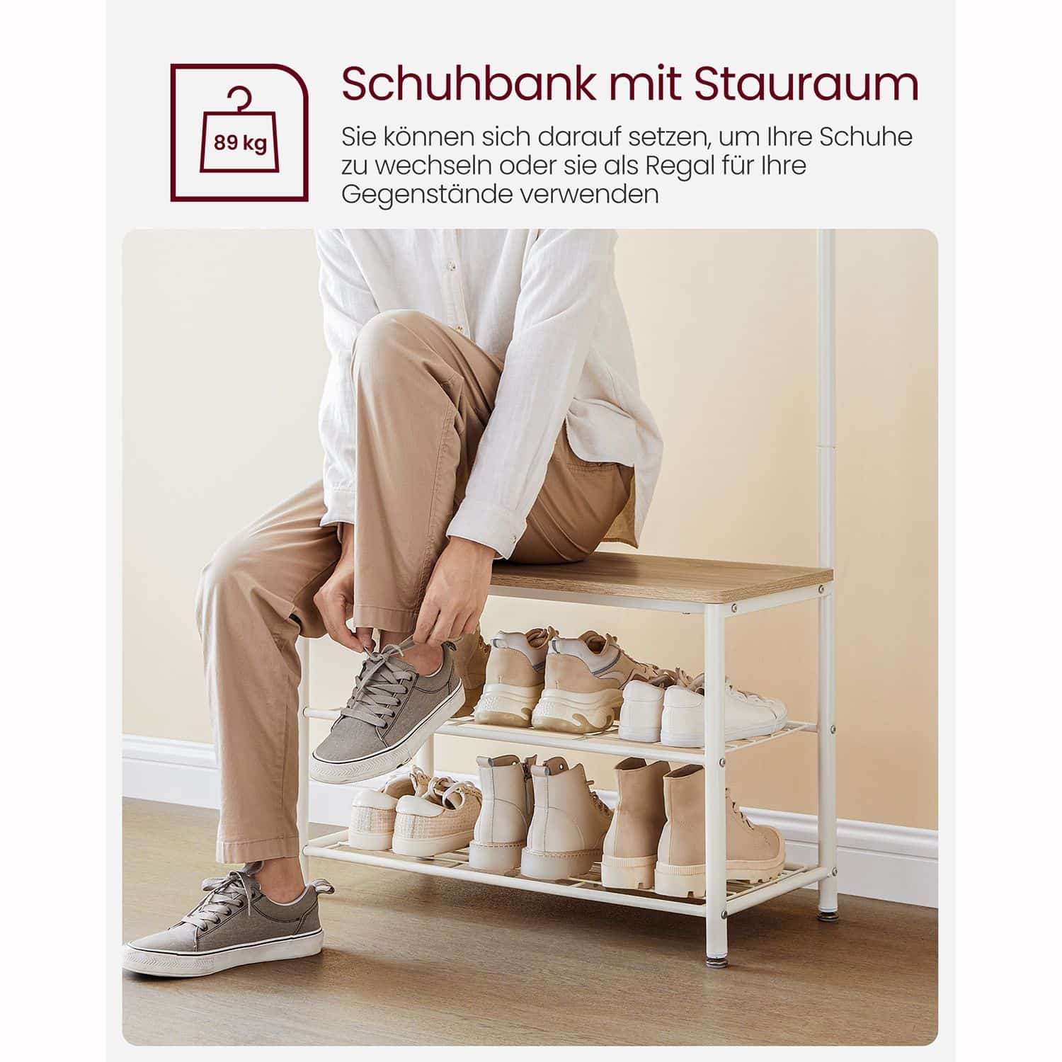HSR041W09-6 Garderobenständer mit Schuhregal