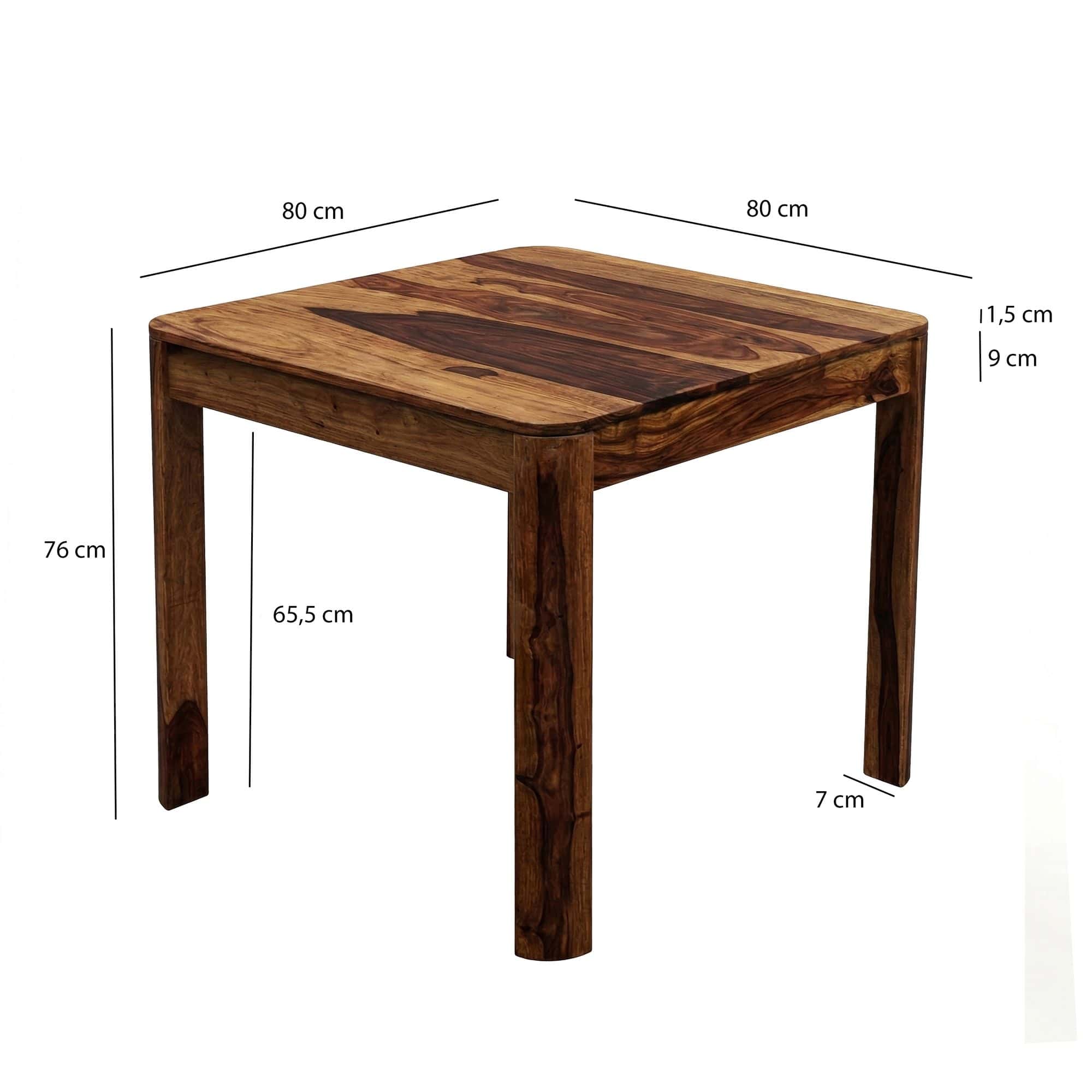 Esstisch Sheesham Massivholz 80x80 cm Dunkelbraun - Quadratischer Esszimmertisch Holz - Küchentisch modern für 4 Personen - Stabiler Holztisch - Tisch für Esszimmer Bistrotisch Handmade Esstisch Sheesham Massivholz 80x80 cm Dunkelbraun - Quadratischer Esszimmertisch Holz - Küchentisch modern für 4 Personen - Stabiler Holztisch - Tisch für Esszimmer Bistrotisch Handmade