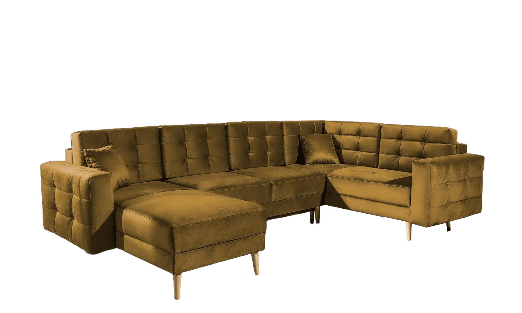 Wohnlandschaft Asgard U Gelb – Sofa mit Schlaffunktion Wohnlandschaft Asgard U Gelb – Sofa mit Schlaffunktion