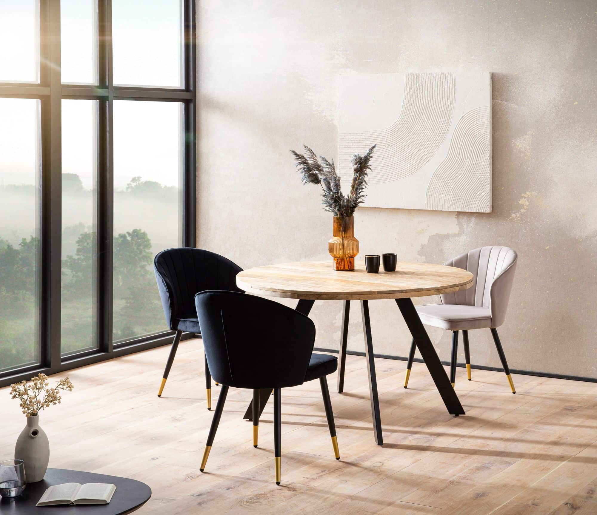 Esszimmertisch 120x120x76 cm Mango Massivholz Esstisch Modern