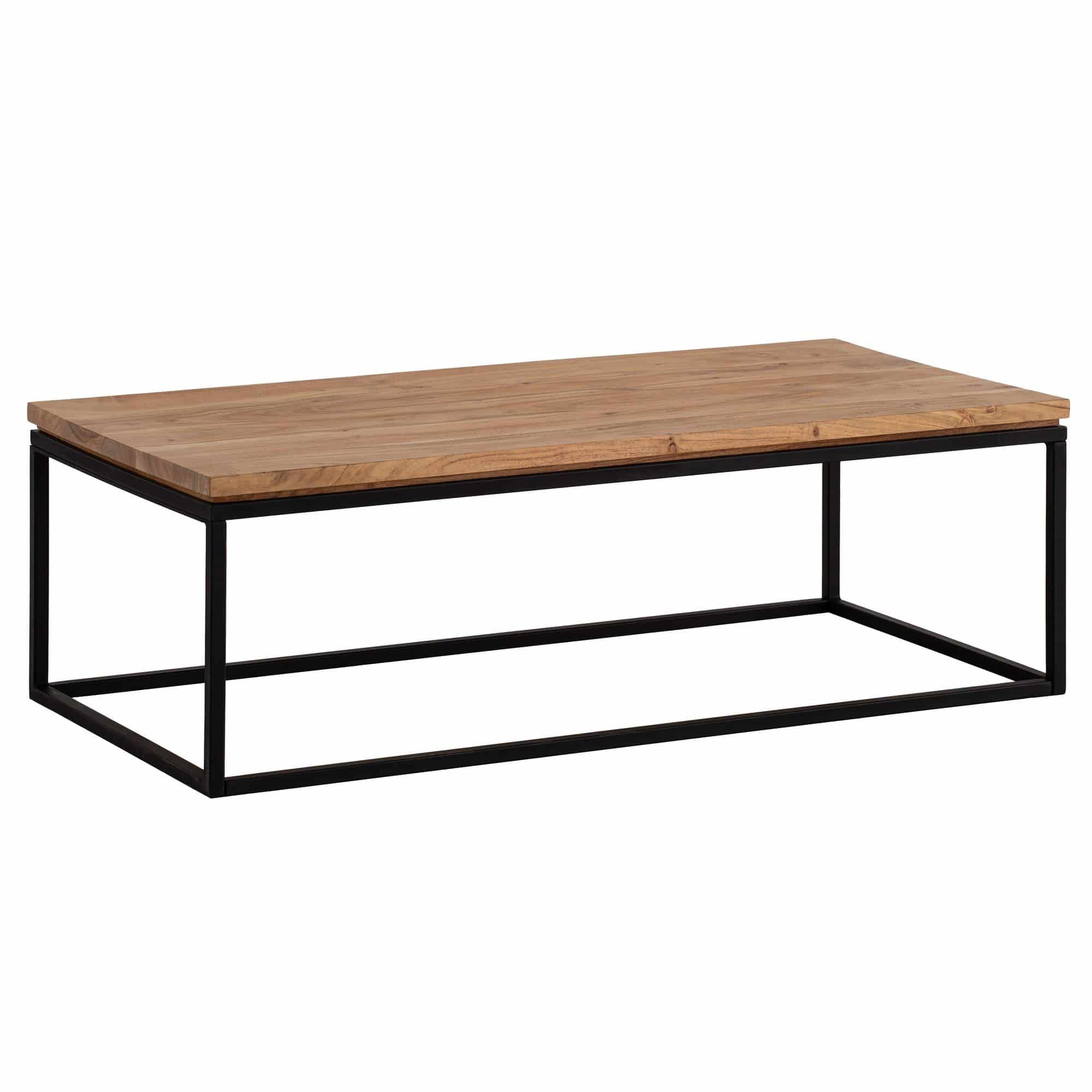 Couchtisch 120x60x40 cm Akazie Massivholz Metall Sofatisch Rechteckig Couchtisch 120x60x40 cm Akazie Massivholz Metall Sofatisch Rechteckig