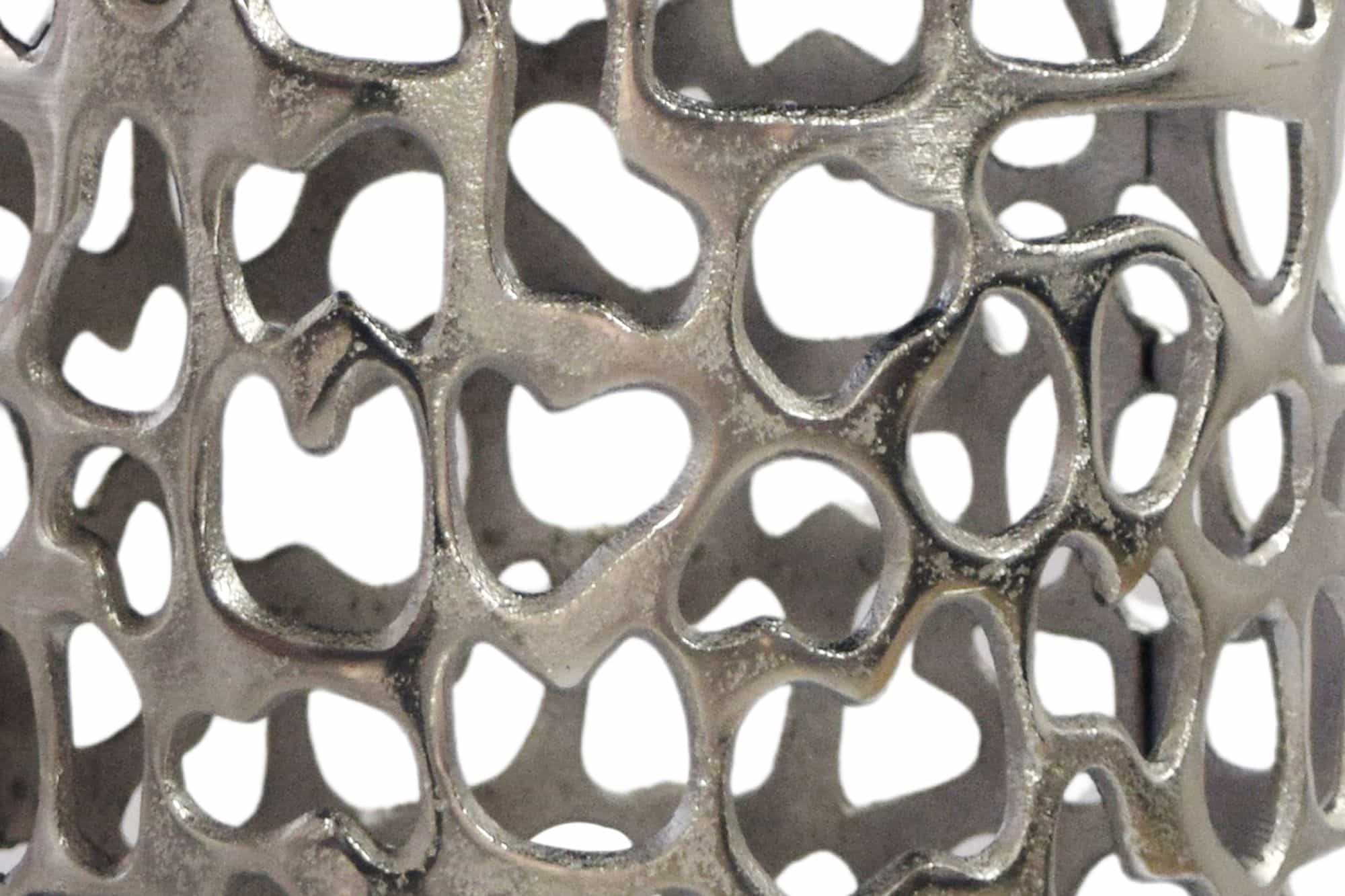 Beistelltisch Aluminium silber rund 30cm – Anstelltisch mit Marmor Tischplatte – Design Metall Couchtisch für Wohnzimmer – runder Wohnzimmertisch modern – Dekotisch Handmade Sofatisch