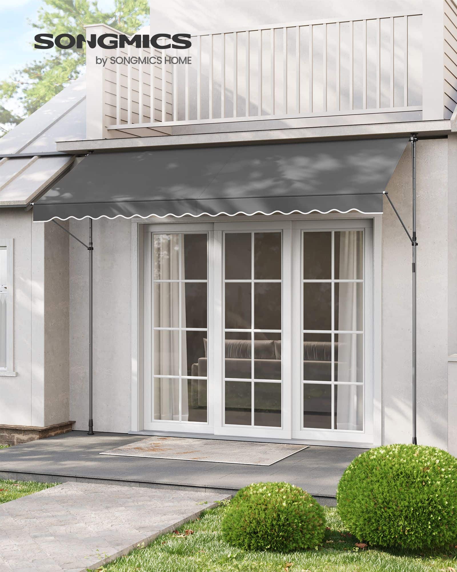 Klemmmarkise mit Handkurbel 350 x 120 cm anthrazit Klemmmarkise mit Handkurbel 350 x 120 cm anthrazit