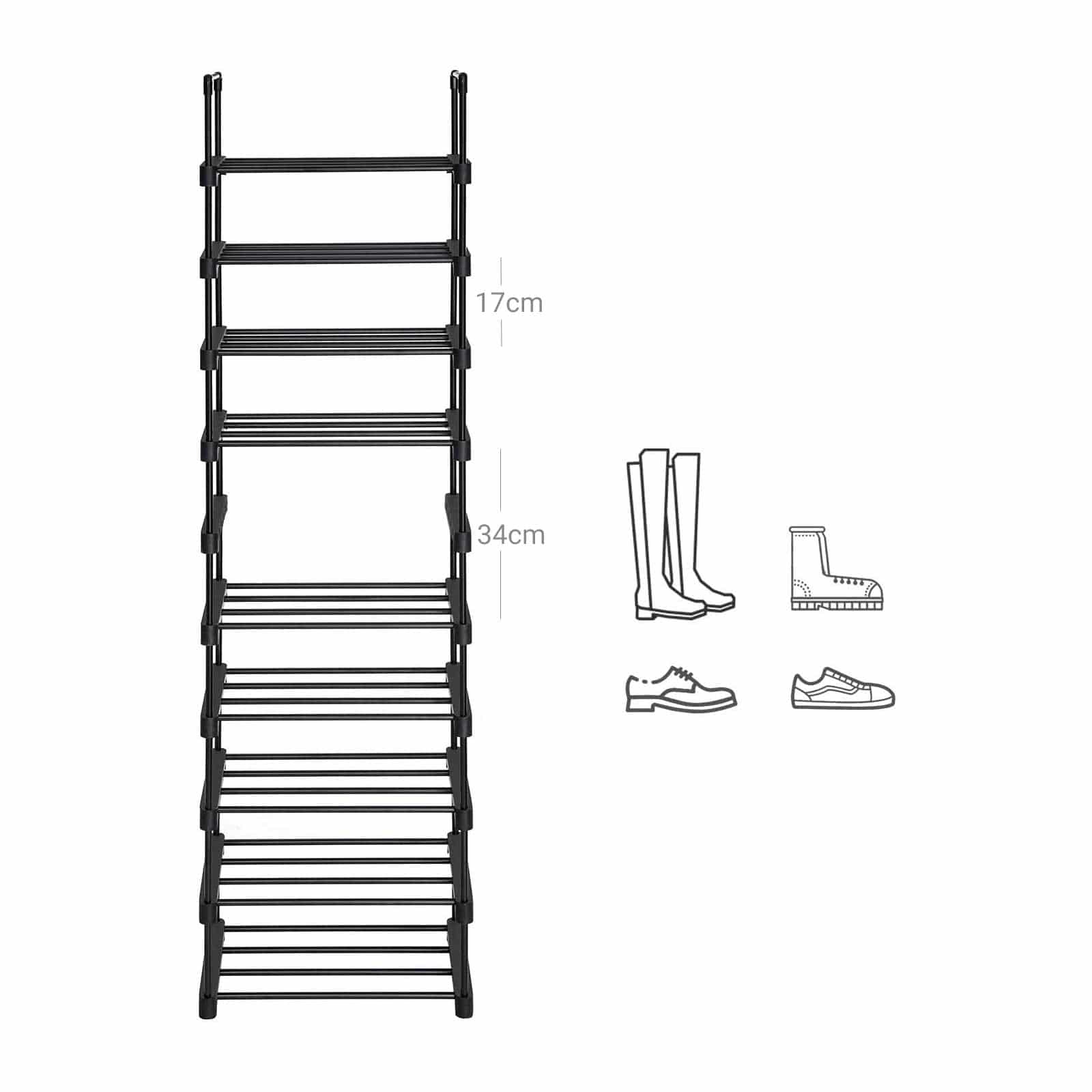 Schuhregal mit 10 Ablagen-B34LSA25BK Schuhregal mit 10 Ablagen-B34LSA25BK