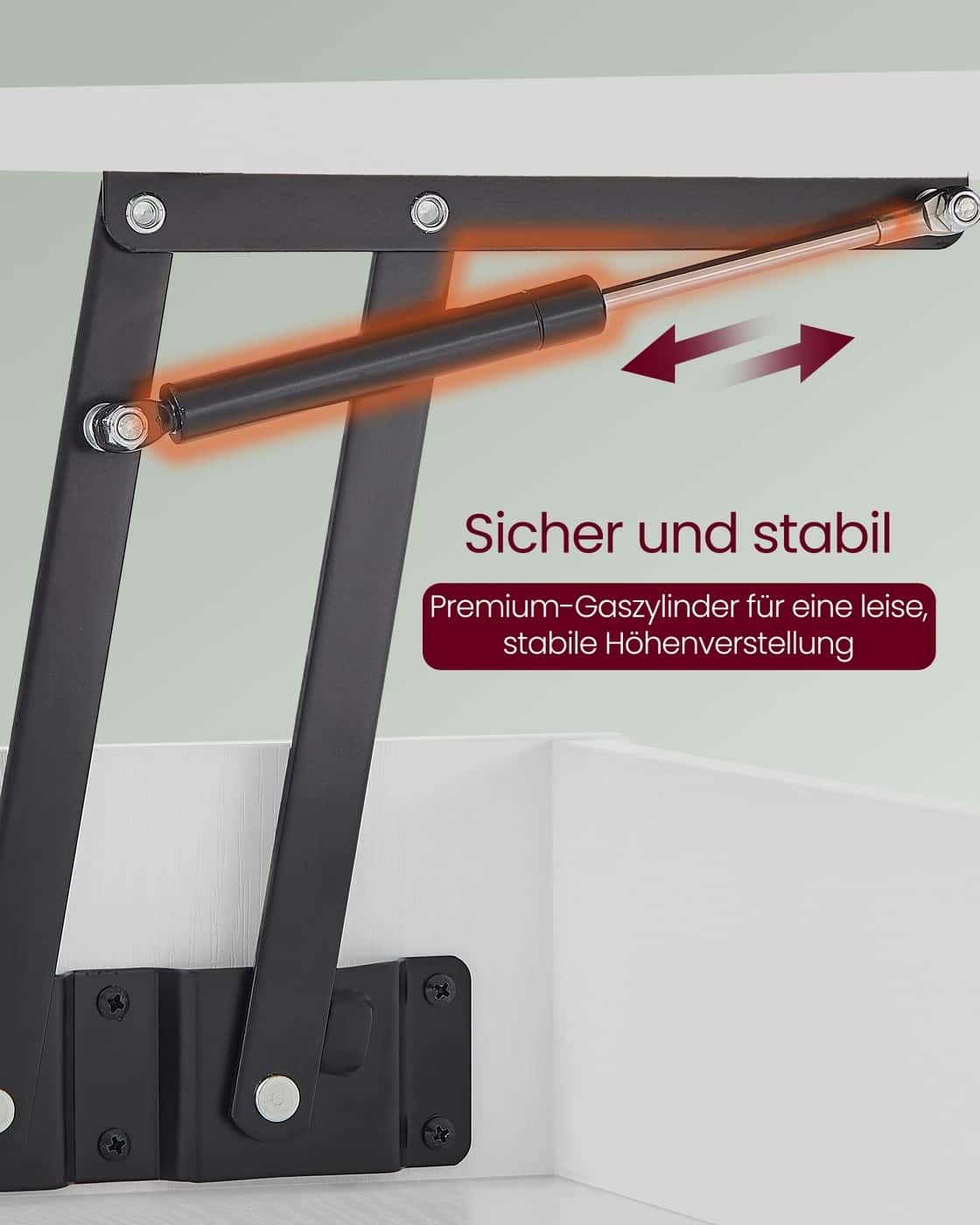 Couchtisch mit verstellbarer Platte und verstecktem Fach schneeweiß-mattweiß