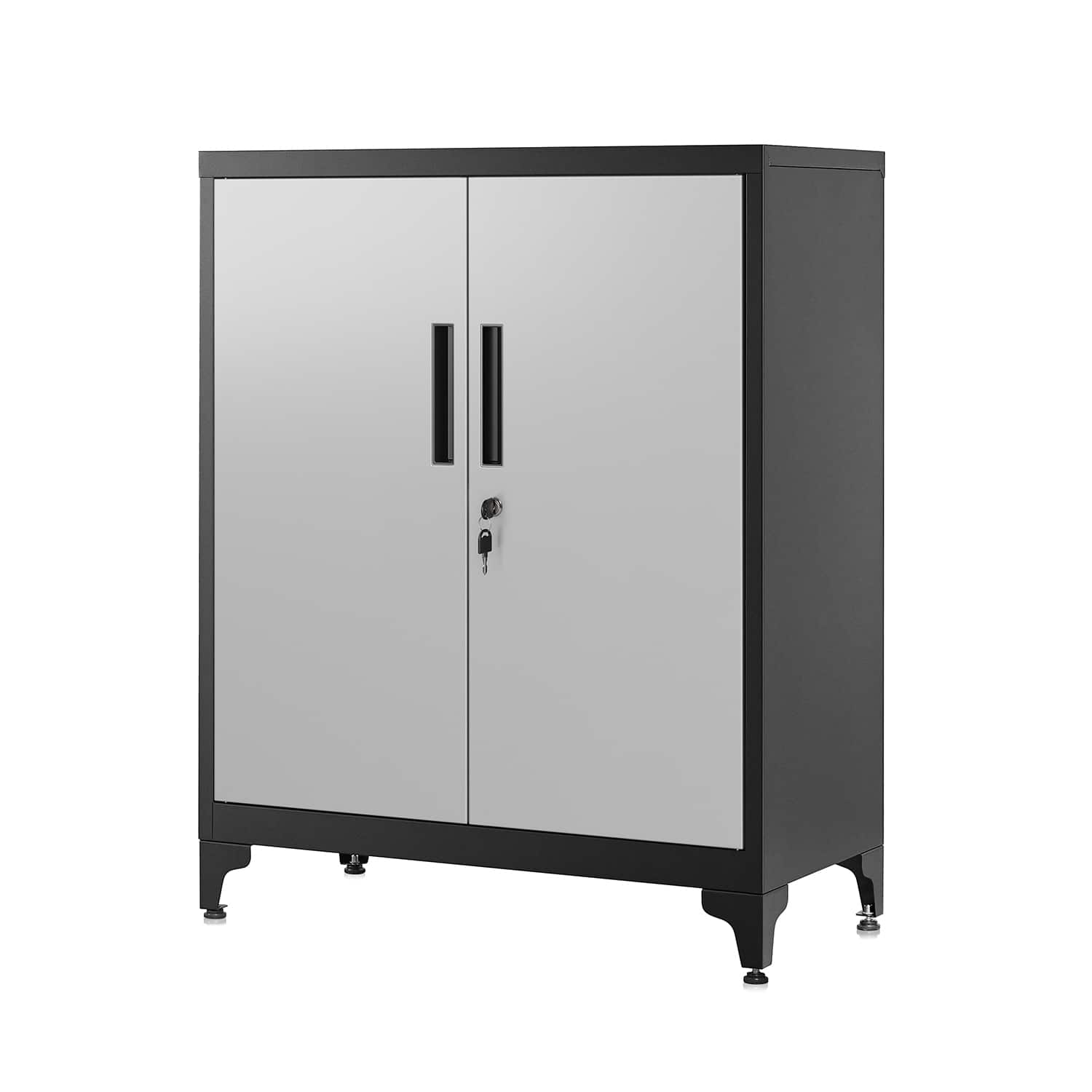 Büroschrank mit 2 Türen aus Stahl-OMC013S01 Büroschrank mit 2 Türen aus Stahl-OMC013S01