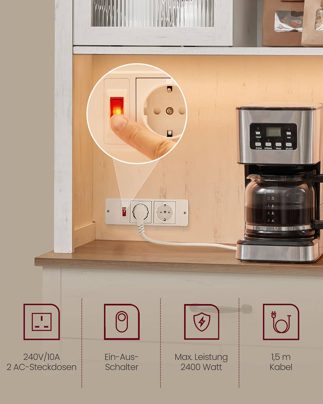 Vintage-Sideboard in Weiß mit Beleuchtung Vintage-Sideboard in Weiß mit Beleuchtung