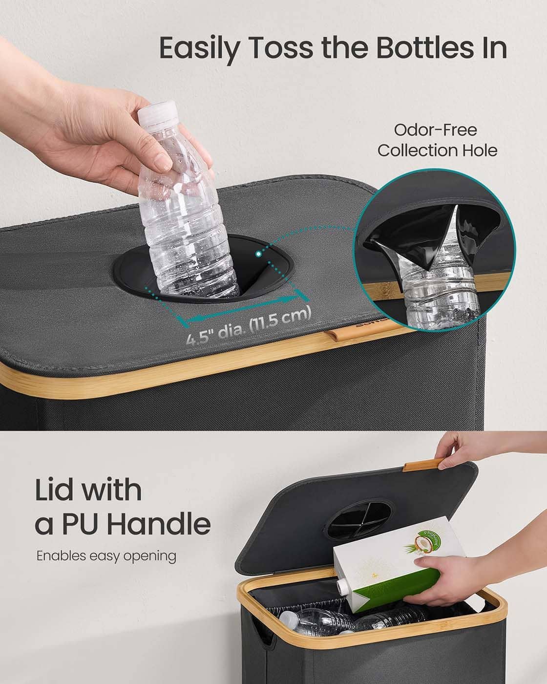 Pfandflaschen-Sammelbehälter 95 L schiefergrau-naturbeige Pfandflaschen-Sammelbehälter 95 L schiefergrau-naturbeige