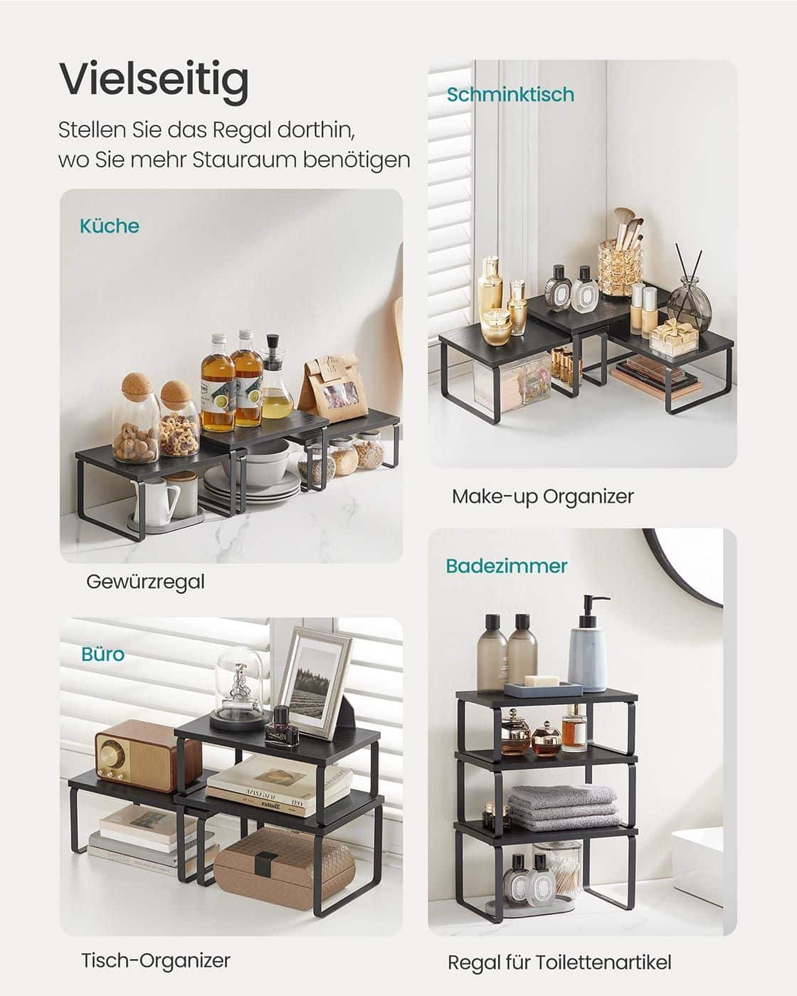 Gewürzregal 3er Set stapelbar und erweiterbar anthrazitgrau-mattschwarz Gewürzregal 3er Set stapelbar und erweiterbar anthrazitgrau-mattschwarz