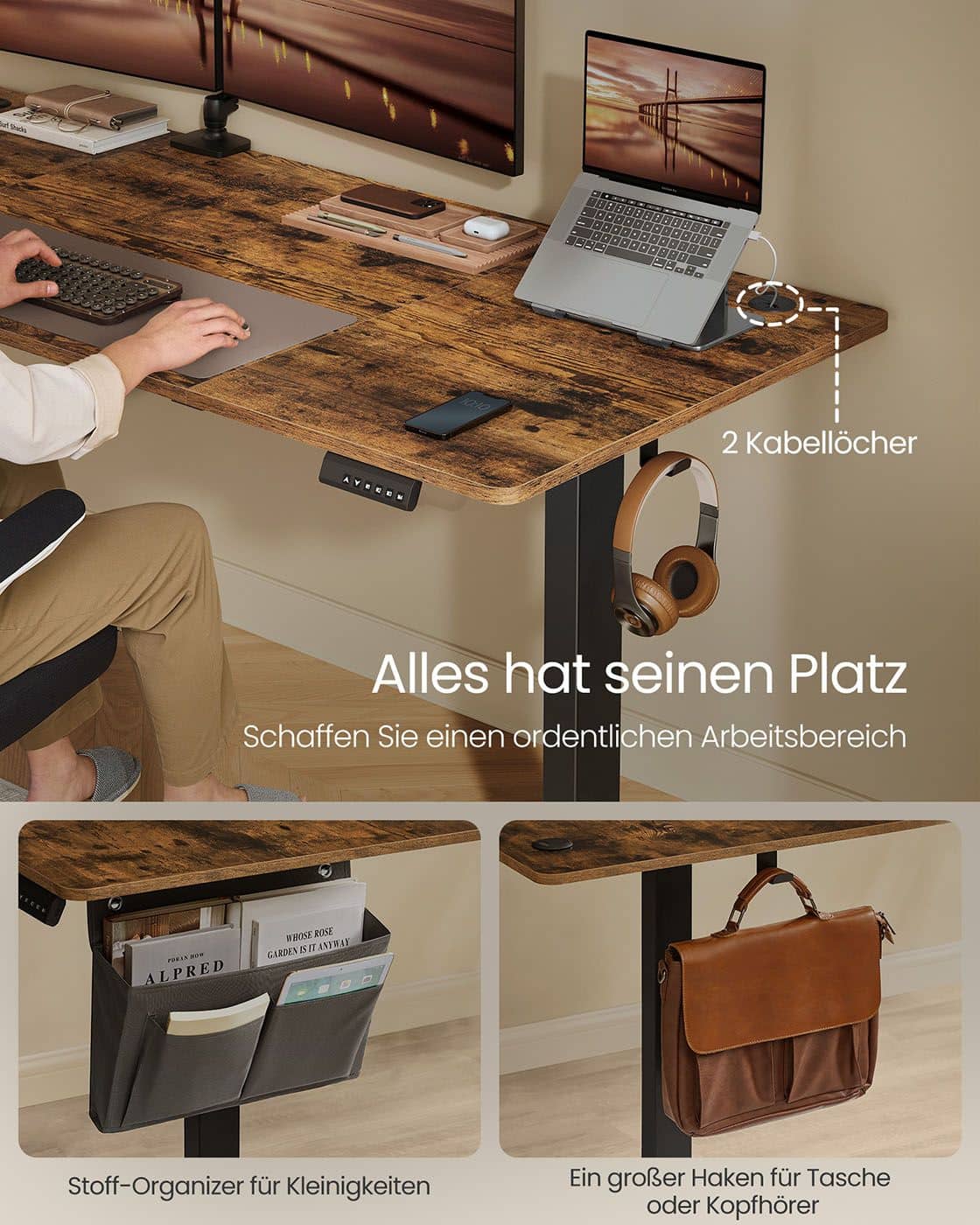 Höhenverstellbarer Schreibtisch elektrisch 180 x 80 cm Höhenverstellbarer Schreibtisch elektrisch 180 x 80 cm