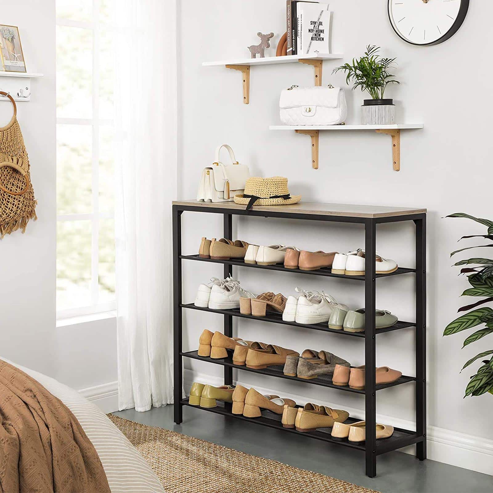 Schuhregal Greige-Schwarz Schuhregal Greige-Schwarz