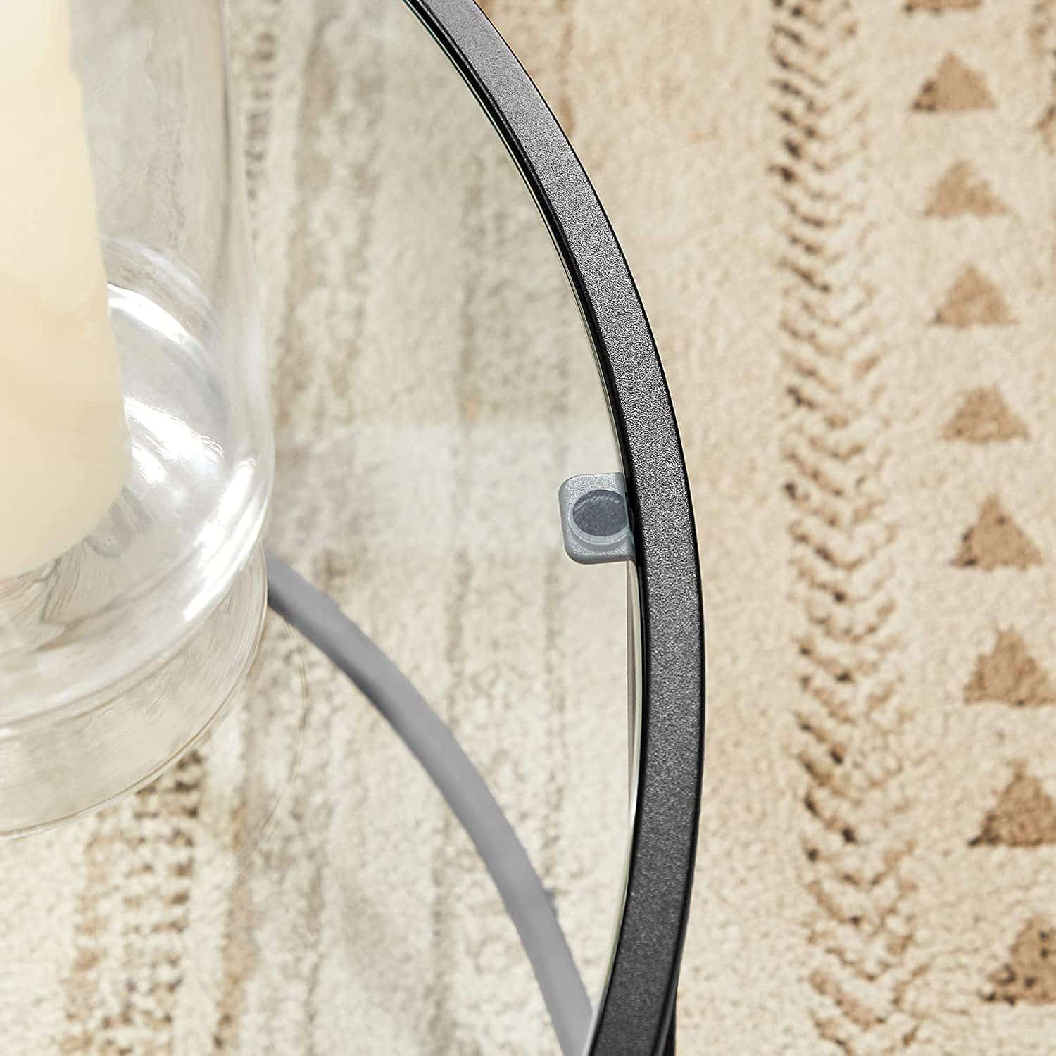 LGT021B01-6 Runder Couchtisch mit schwarzem Metallgestell