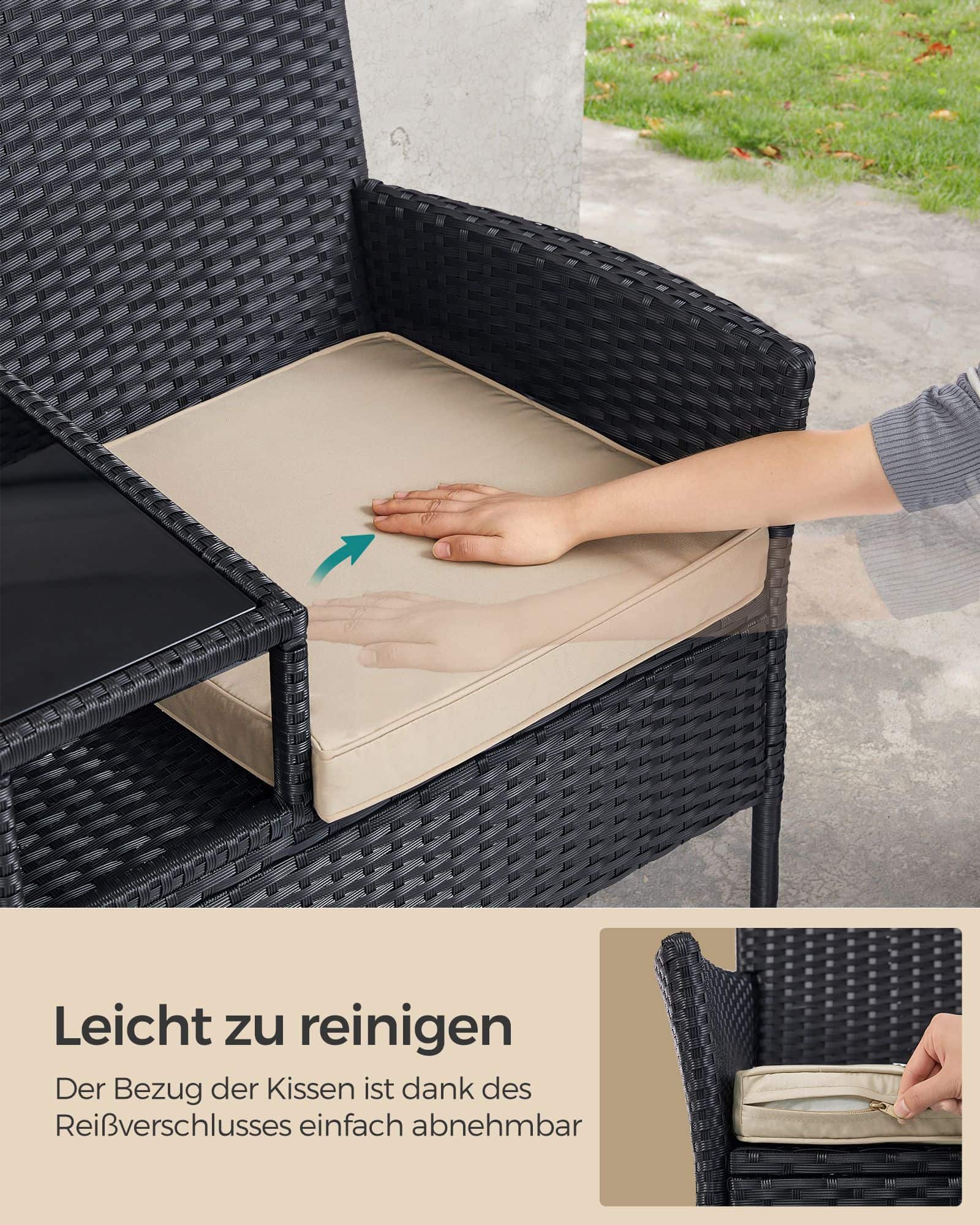 Balkonmöbel aus PE-Polyrattan mit Tisch Balkonmöbel aus PE-Polyrattan mit Tisch