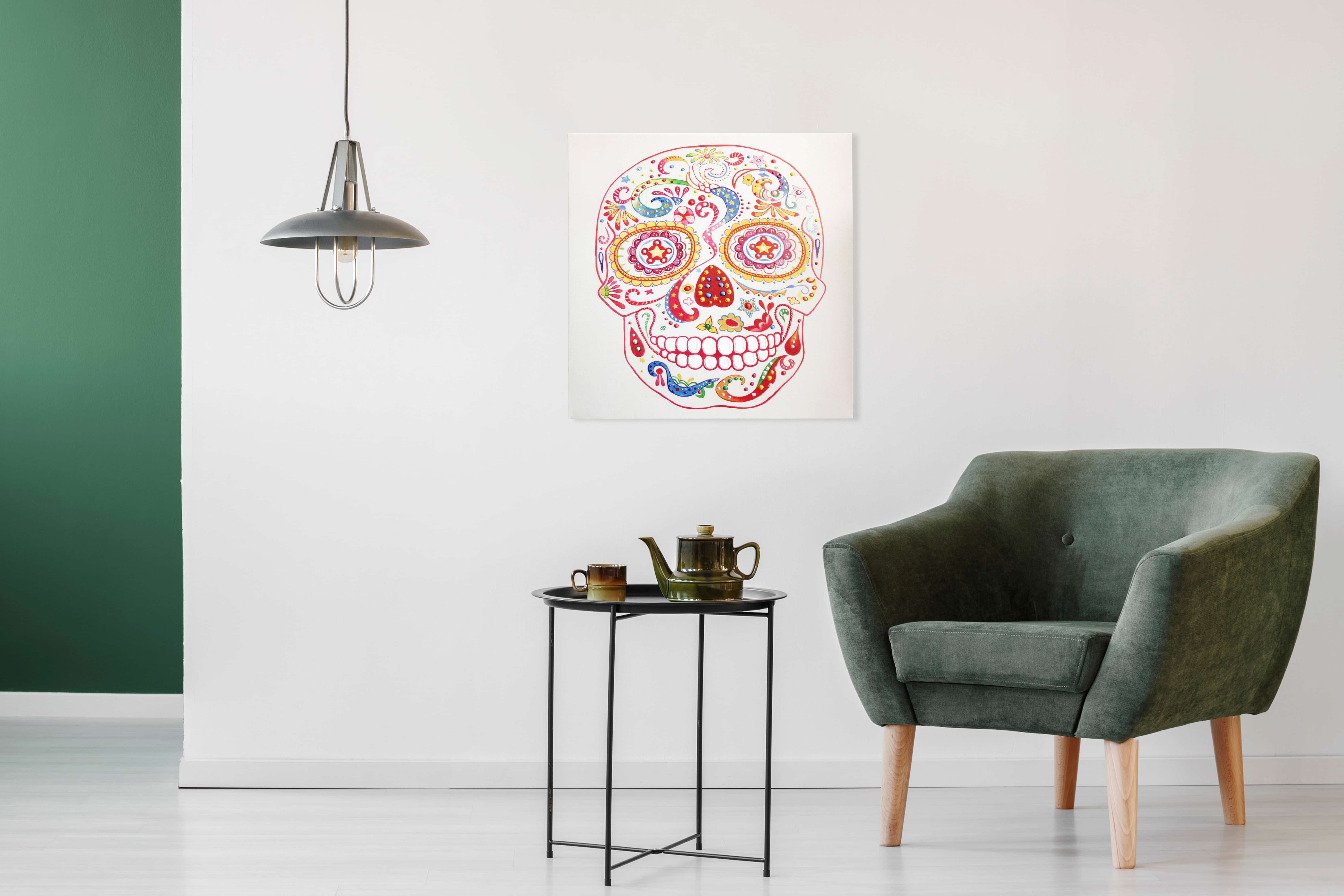 Öl-Wandbild Totenkopf 90cm x 90cm Öl-Wandbild Totenkopf 90cm x 90cm
