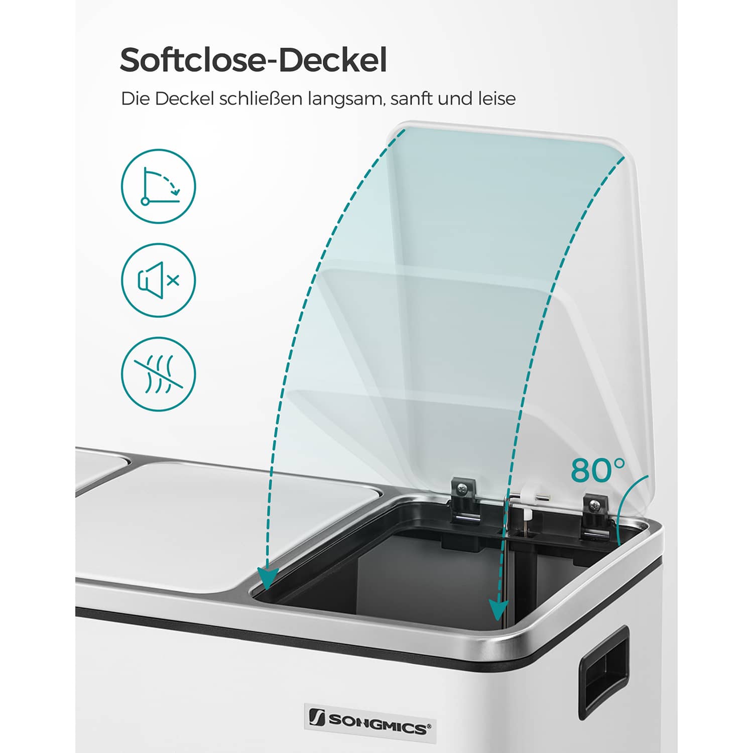 Mülleimer für die Küche 3 x 18 L-B34LTB54WT Mülleimer für die Küche 3 x 18 L-B34LTB54WT
