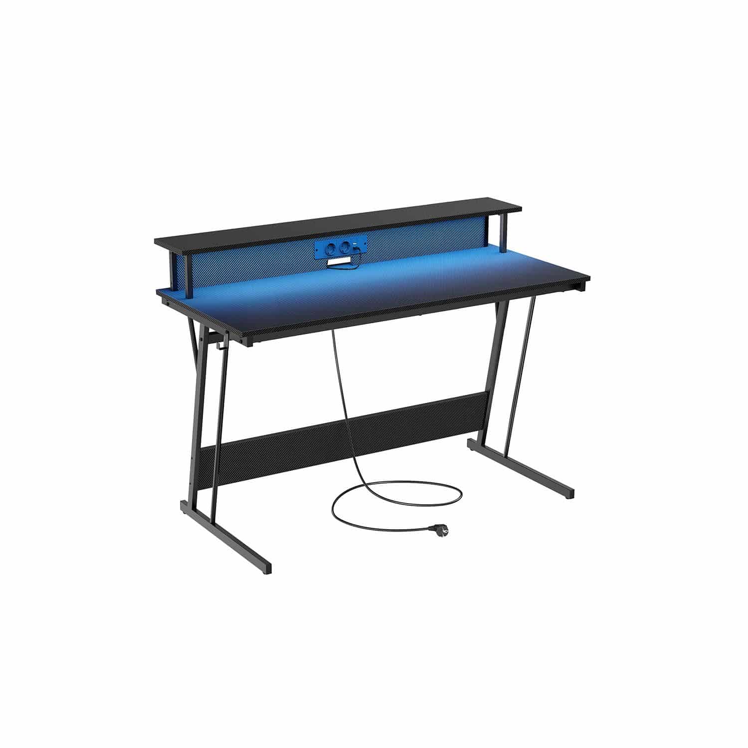 Schreibtisch mit Monitorständer 55 x 135 x 76 cm Kohlschwarz