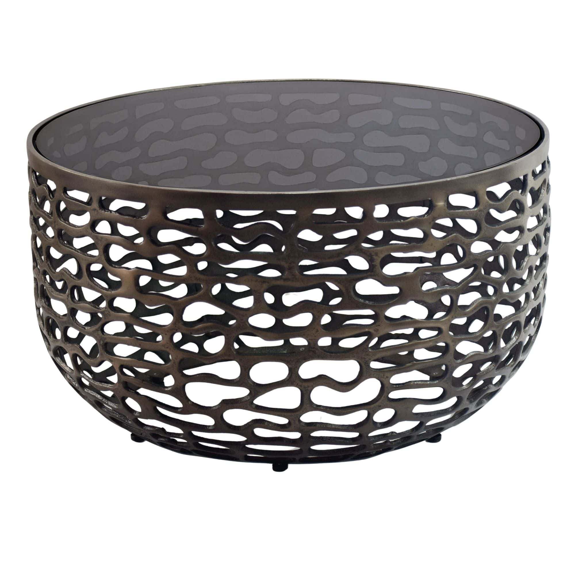 Couchtisch Aluminium Glas 60cm Schwarz - Runder Wohnzimmertisch Metall - Design Sofatisch - Moderner Loungetisch Gitteroptik - Beistelltisch Wohnzimmer Handmade Couchtisch Aluminium Glas 60cm Schwarz - Runder Wohnzimmertisch Metall - Design Sofatisch - Moderner Loungetisch Gitteroptik - Beistelltisch Wohnzimmer Handmade