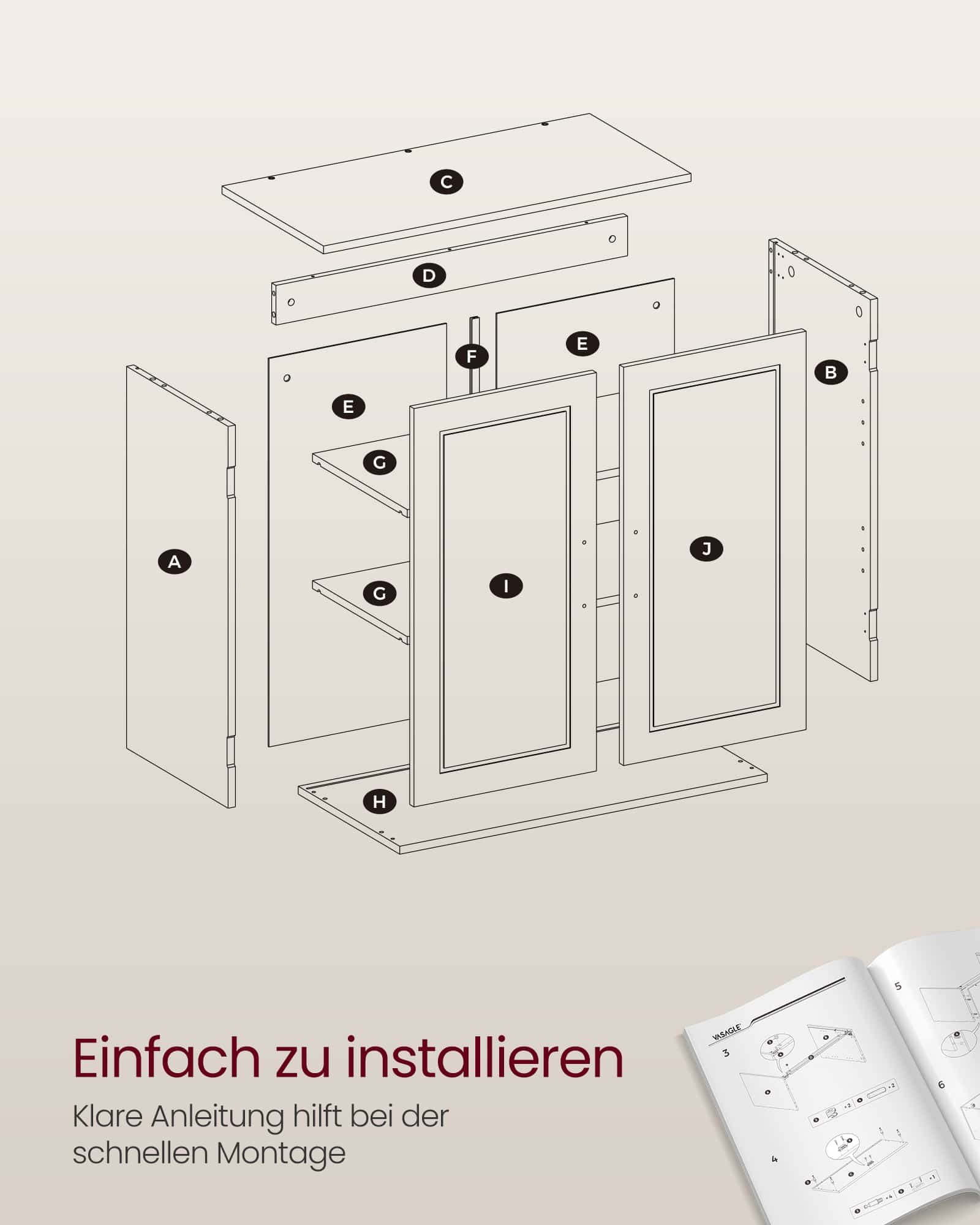Badezimmerschrank mit Ablagen 30 x 60 x 60 cm Badezimmerschrank mit Ablagen 30 x 60 x 60 cm