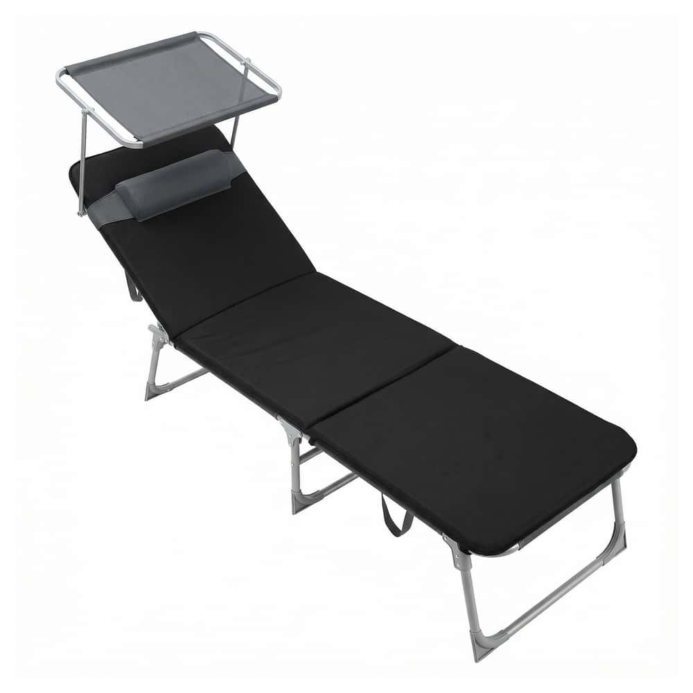 Liegestuhl klappbar, Sonnenliege mit verstellbarer Rückenlehne, Kissen Liegestuhl klappbar, Sonnenliege mit verstellbarer Rückenlehne, Kissen