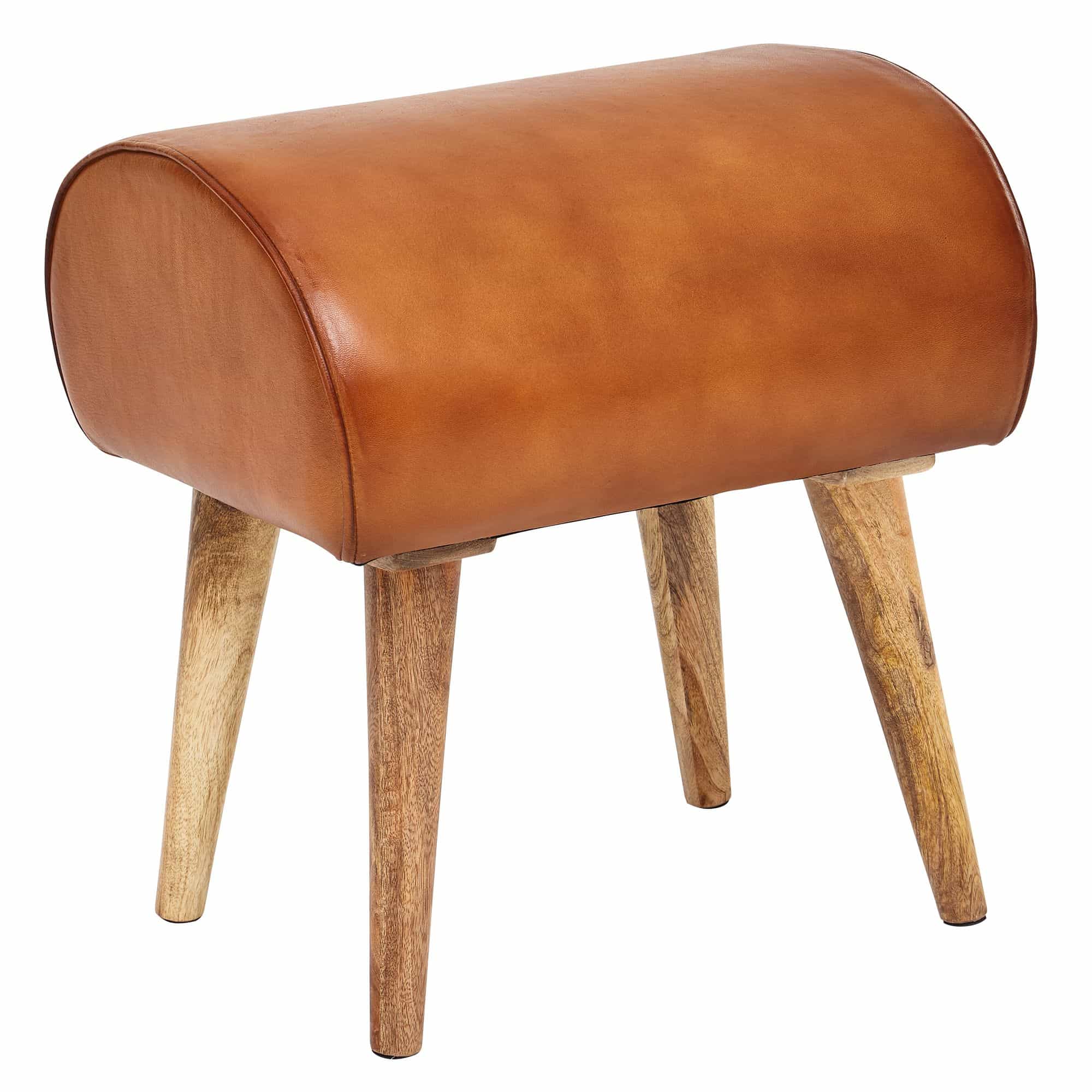 Sitzhocker Echtleder / Massivholz 45 x 53 x 40 cm Moderner Lederhocker Sitzhocker Echtleder / Massivholz 45 x 53 x 40 cm Moderner Lederhocker