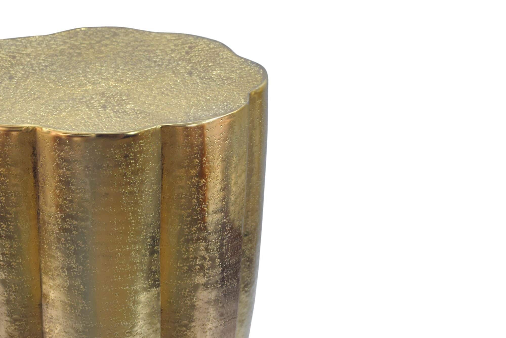 Beistelltisch Aluminium Gold 41cm Runder Anstelltisch Metall - Dekotisch Alu modern - Wohnzimmertisch klein - Design Couchtisch Sofatisch Handmade Beistelltisch Aluminium Gold 41cm Runder Anstelltisch Metall - Dekotisch Alu modern - Wohnzimmertisch klein - Design Couchtisch Sofatisch Handmade