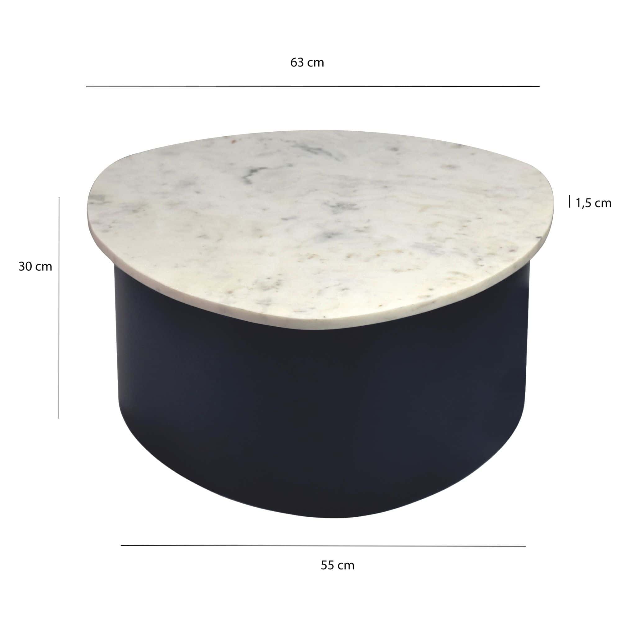 Couchtisch Schwarz 63cm mit weißer Marmor Tischplatte - Wohnzimmertisch Alu organische Form - Sofatisch Aluminium modern - Design Beistelltisch Metallgestell Handmade Couchtisch Schwarz 63cm mit weißer Marmor Tischplatte - Wohnzimmertisch Alu organische Form - Sofatisch Aluminium modern - Design Beistelltisch Metallgestell Handmade