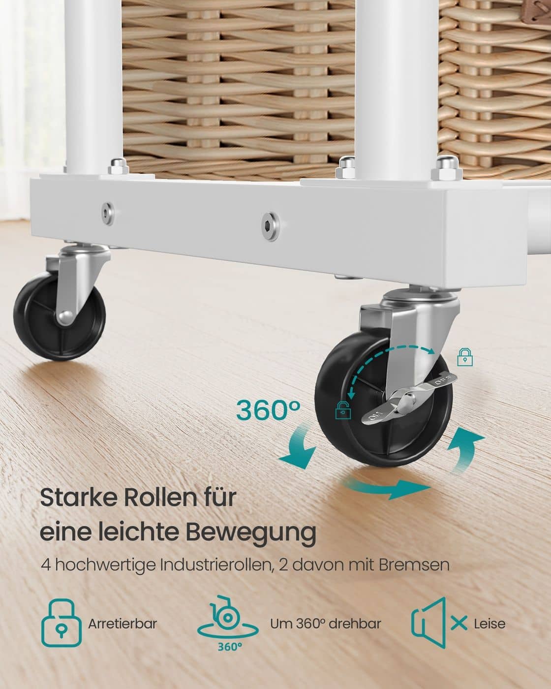 Kleiderständer mit Rollen für flexible Aufbewahrung mattweiß Kleiderständer mit Rollen für flexible Aufbewahrung mattweiß