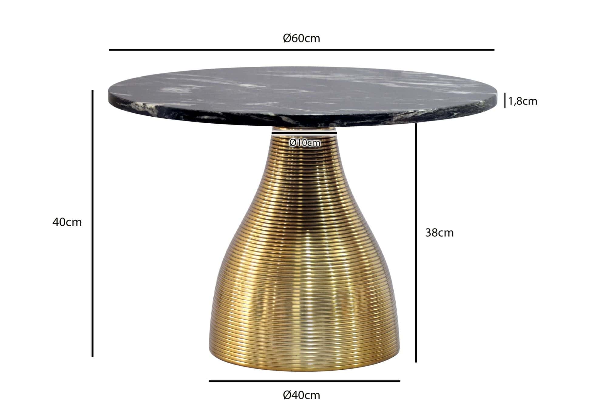 Couchtisch Metall mit schwarzer Marmor Tischplatte 60cm Rund - Moderner Wohnzimmertisch Aluminium Gold - Design Sofatisch Alu - Loungetisch Rillenoptik - Edler Beistelltisch Handmade Couchtisch Metall mit schwarzer Marmor Tischplatte 60cm Rund - Moderner Wohnzimmertisch Aluminium Gold - Design Sofatisch Alu - Loungetisch Rillenoptik - Edler Beistelltisch Handmade