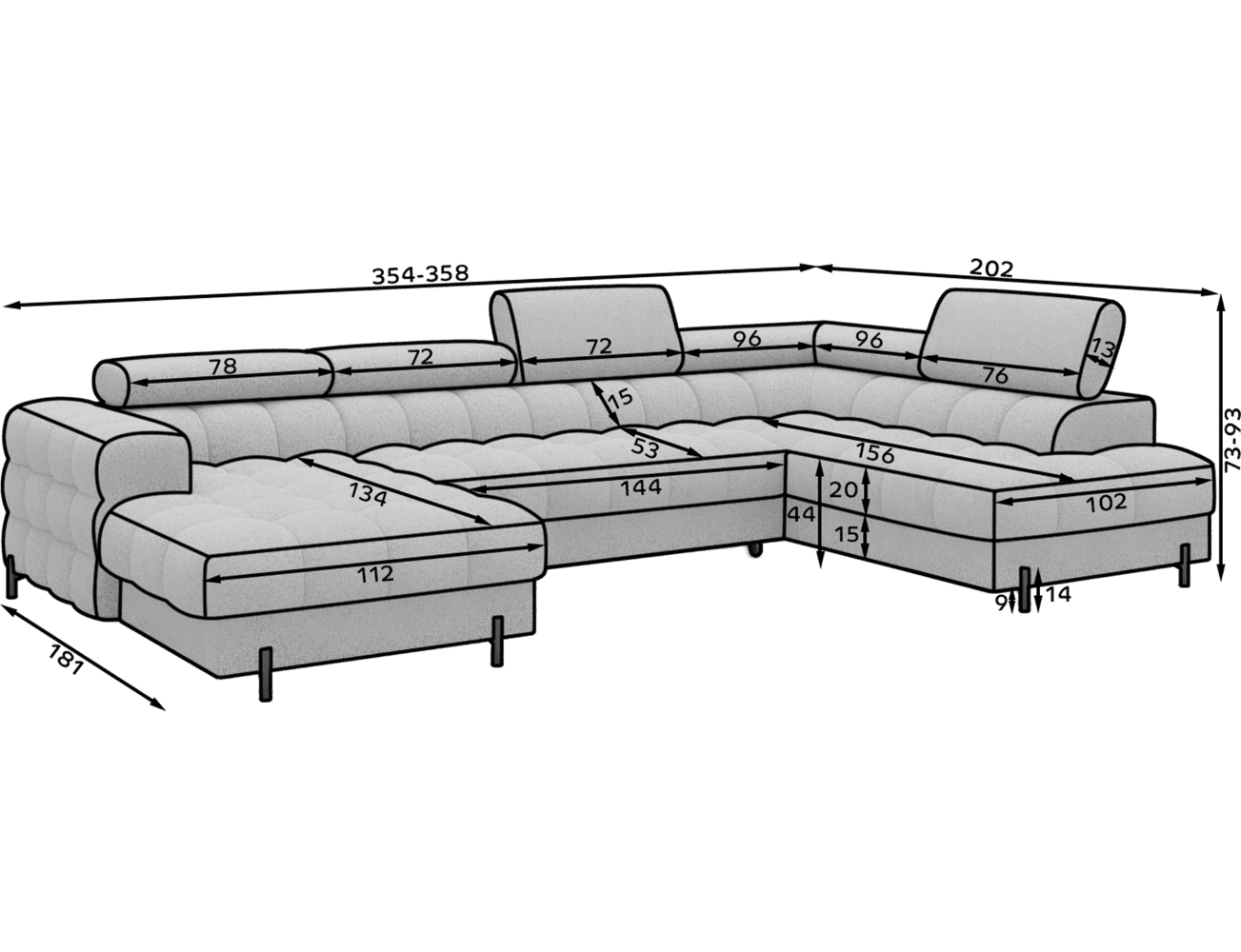 Wohnlandschaft Feraria von Eltap mit Schlaffunktion | Pellerito Wohnlandschaft Feraria von Eltap mit Schlaffunktion | Pellerito