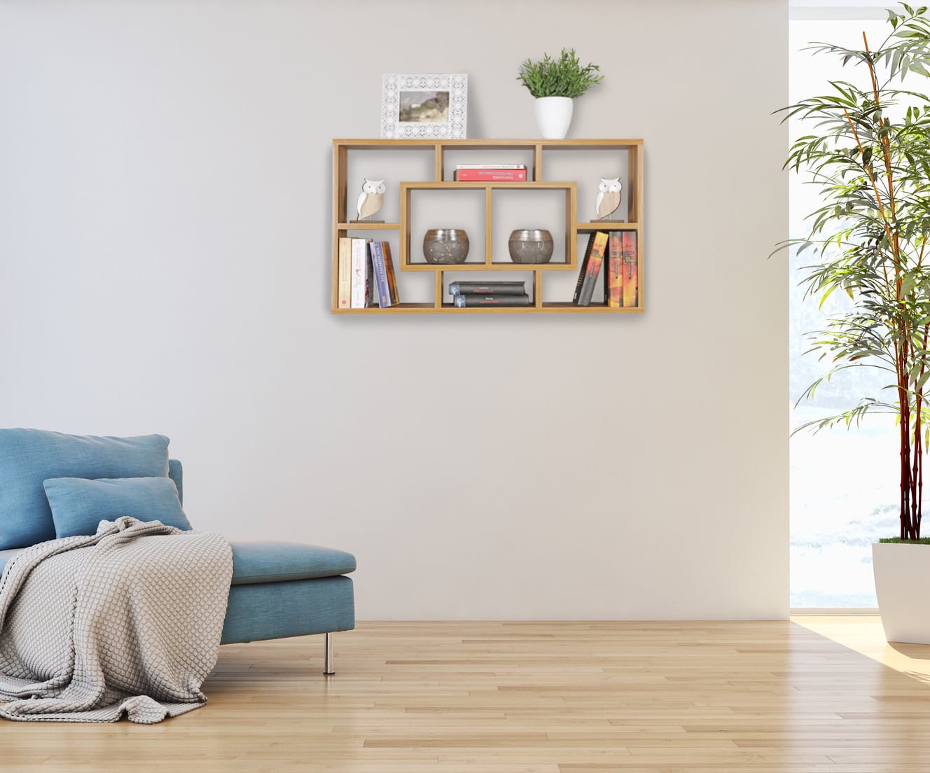 44699-WOHNLING-Wandregal-ALEX-buche-85-x-47-5-x-16 Wandregal PAOLA buche 85 x 47,5 x 16 cm MDF-Holz Hängeregal modern