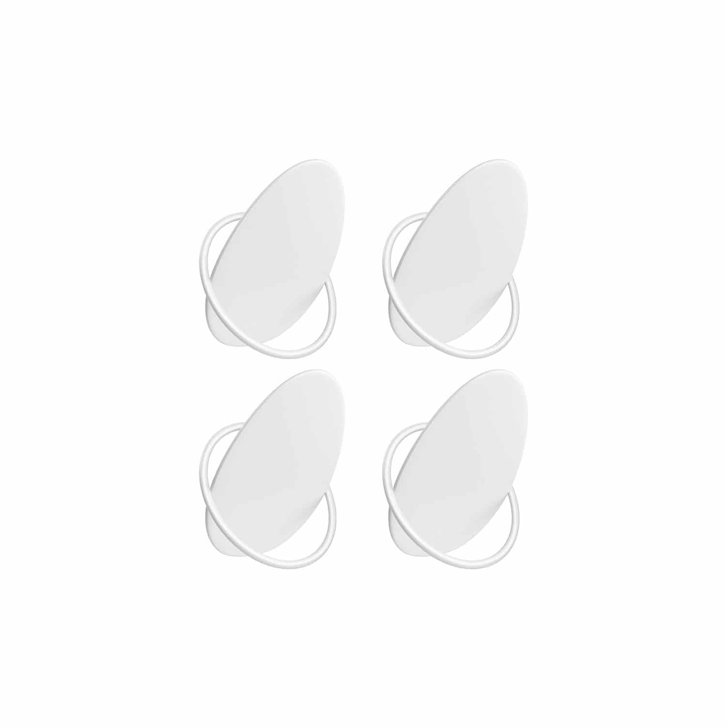 Garderobenhaken 4er Set Ei-Form Design perlweiß