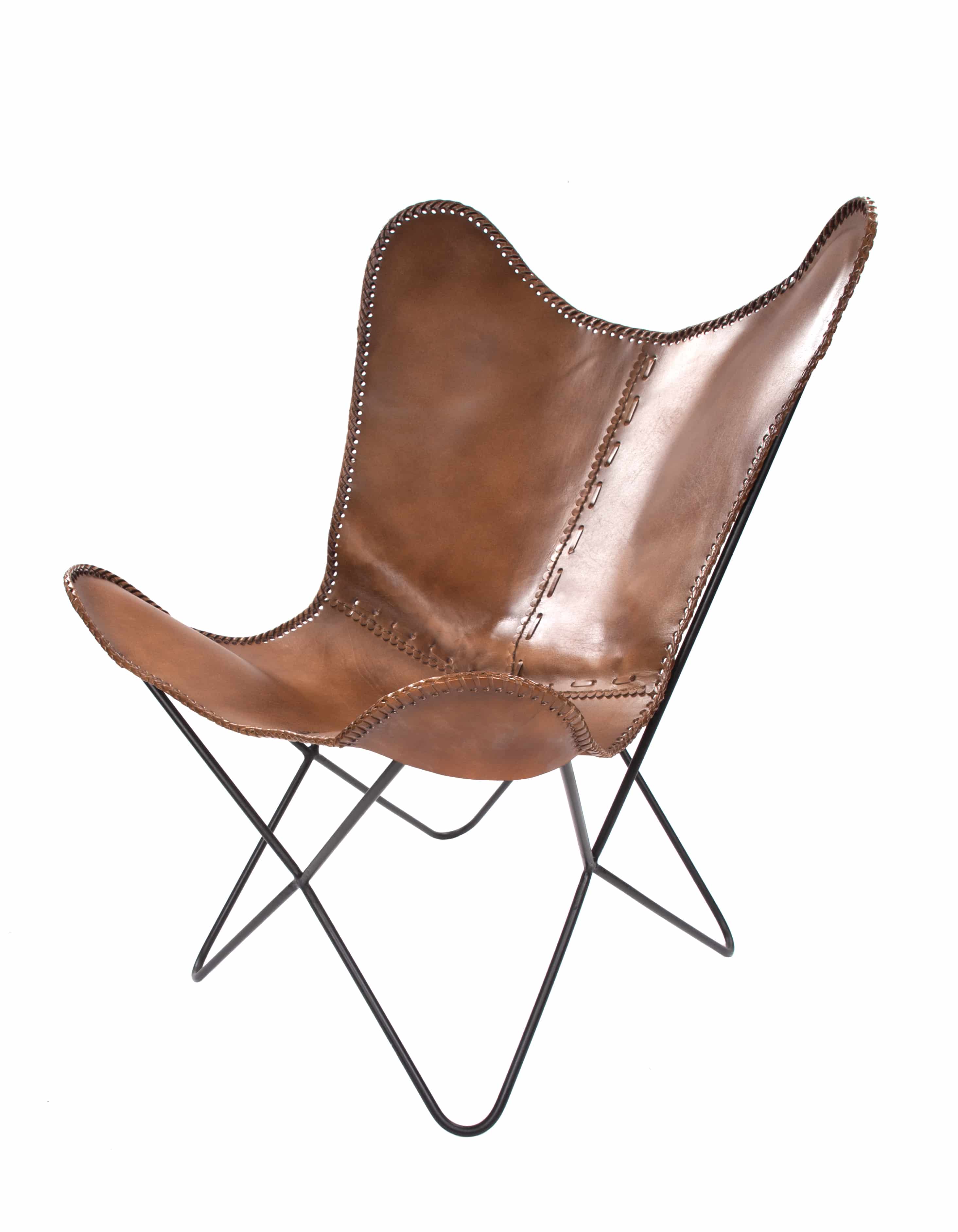 Schmetterling-Stuhl Juan 324 – Naturleder grünlich 71×78×89 cm Schmetterling-Stuhl Juan 324 – Naturleder grünlich 71×78×89 cm