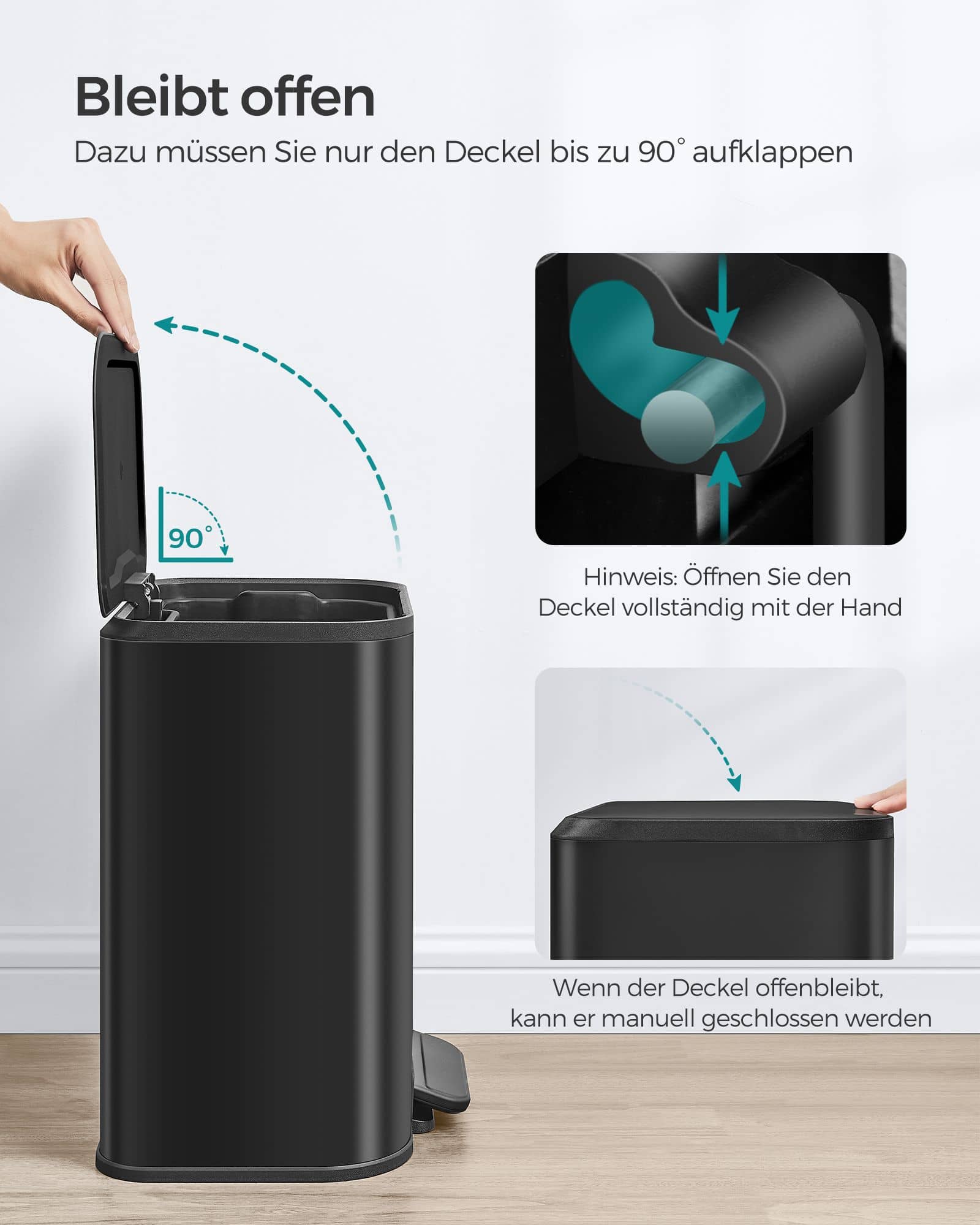 Mülleimer 20 Liter mit Deckel tintenschwarz Mülleimer 20 Liter mit Deckel tintenschwarz