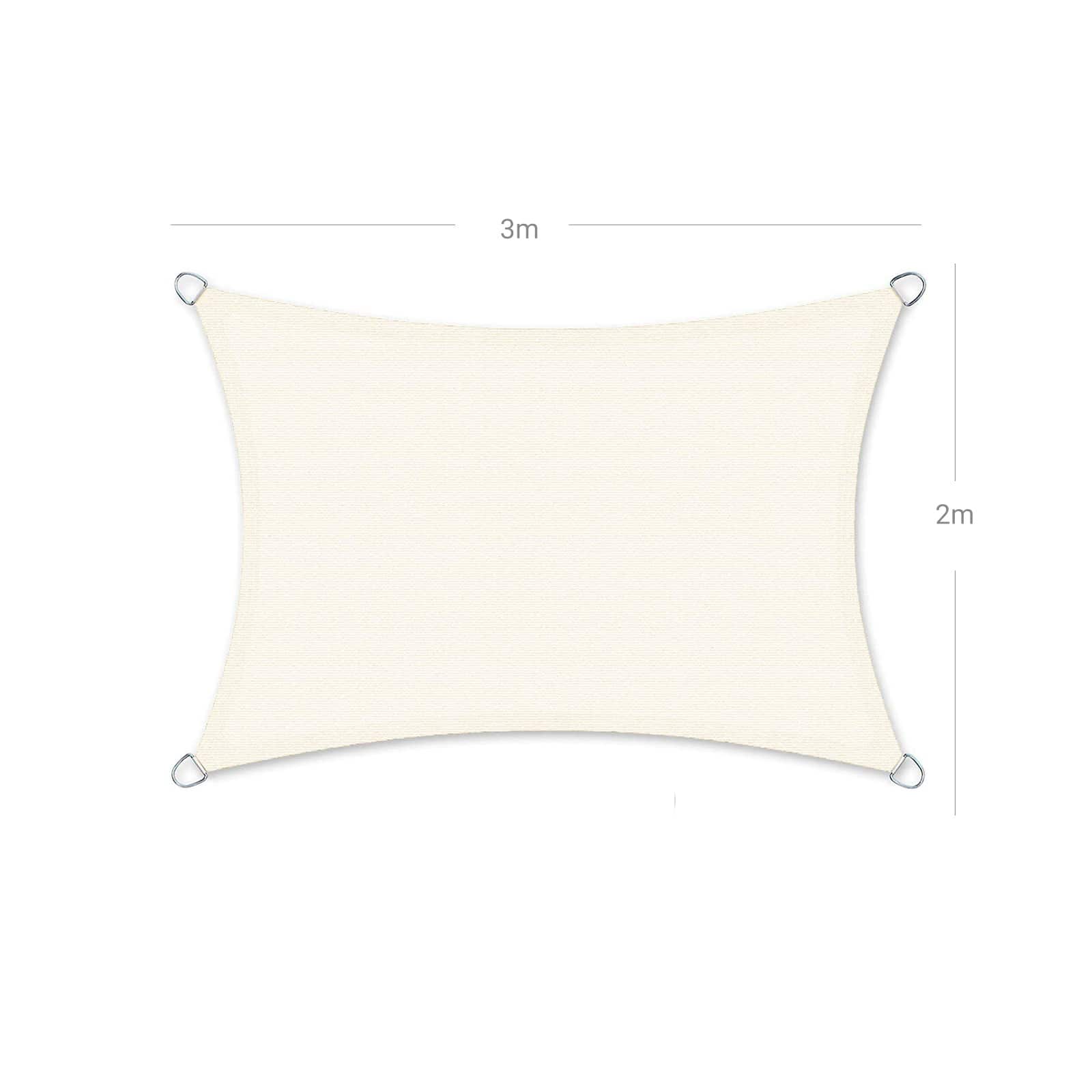 2 x 3 m Sonnensegel aus HDPE-GSS23IVV1 2 x 3 m Sonnensegel aus HDPE-GSS23IVV1