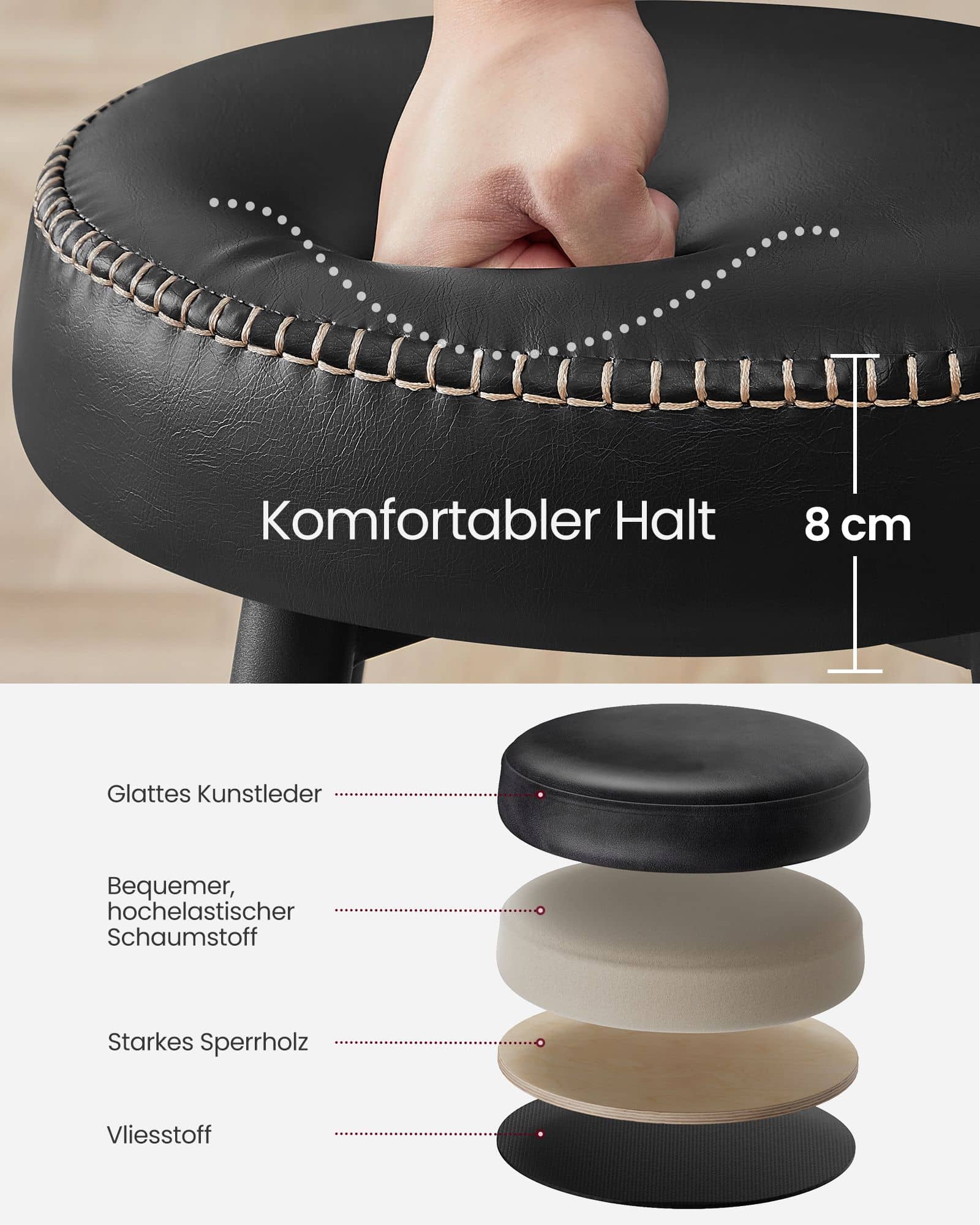 EKHO Kollektion - Barhocker 2er Set einfacher Aufbau 63 cm hoch EKHO Kollektion - Barhocker 2er Set einfacher Aufbau 63 cm hoch