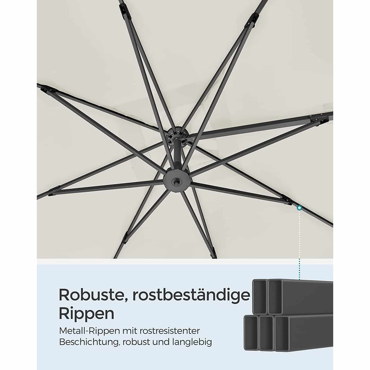 Sonnenschirm Neigungswinkel verstellbar beige Sonnenschirm Neigungswinkel verstellbar beige