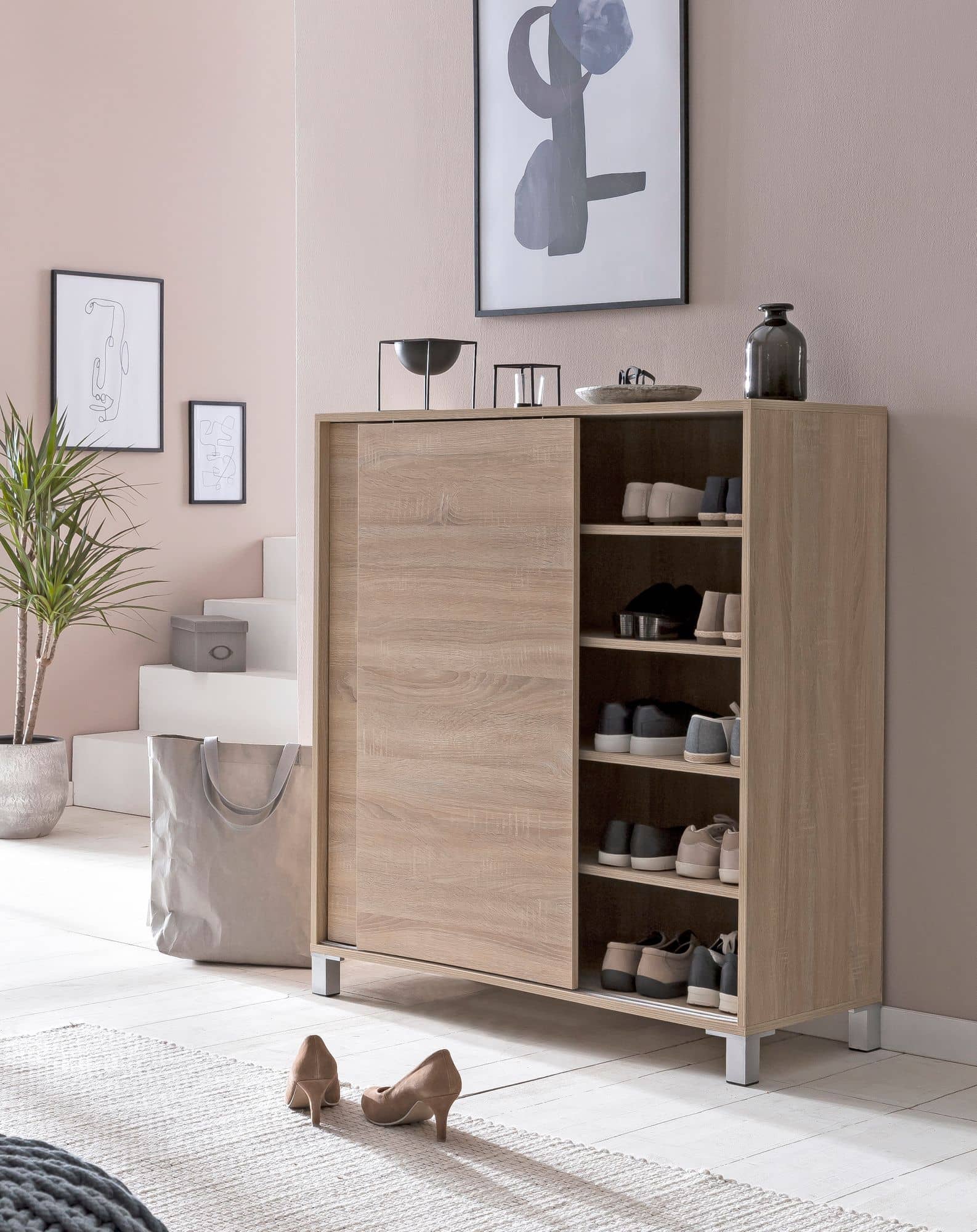 47488-WOHNLING-Schuhschrank-TELLY-100x38x100-cm-S_2 Schuhschrank WL5.713 Holz Sonoma 100x108x37,5 cm Ablage Hoch