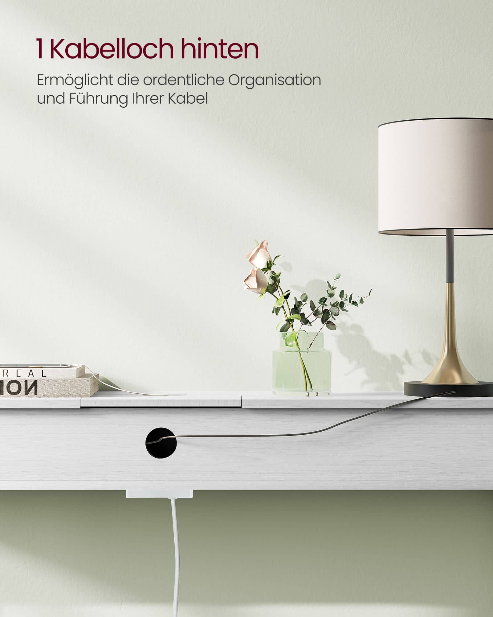 Konsolentisch mit Steckdosen platzsparend schneeweiß Konsolentisch mit Steckdosen platzsparend schneeweiß