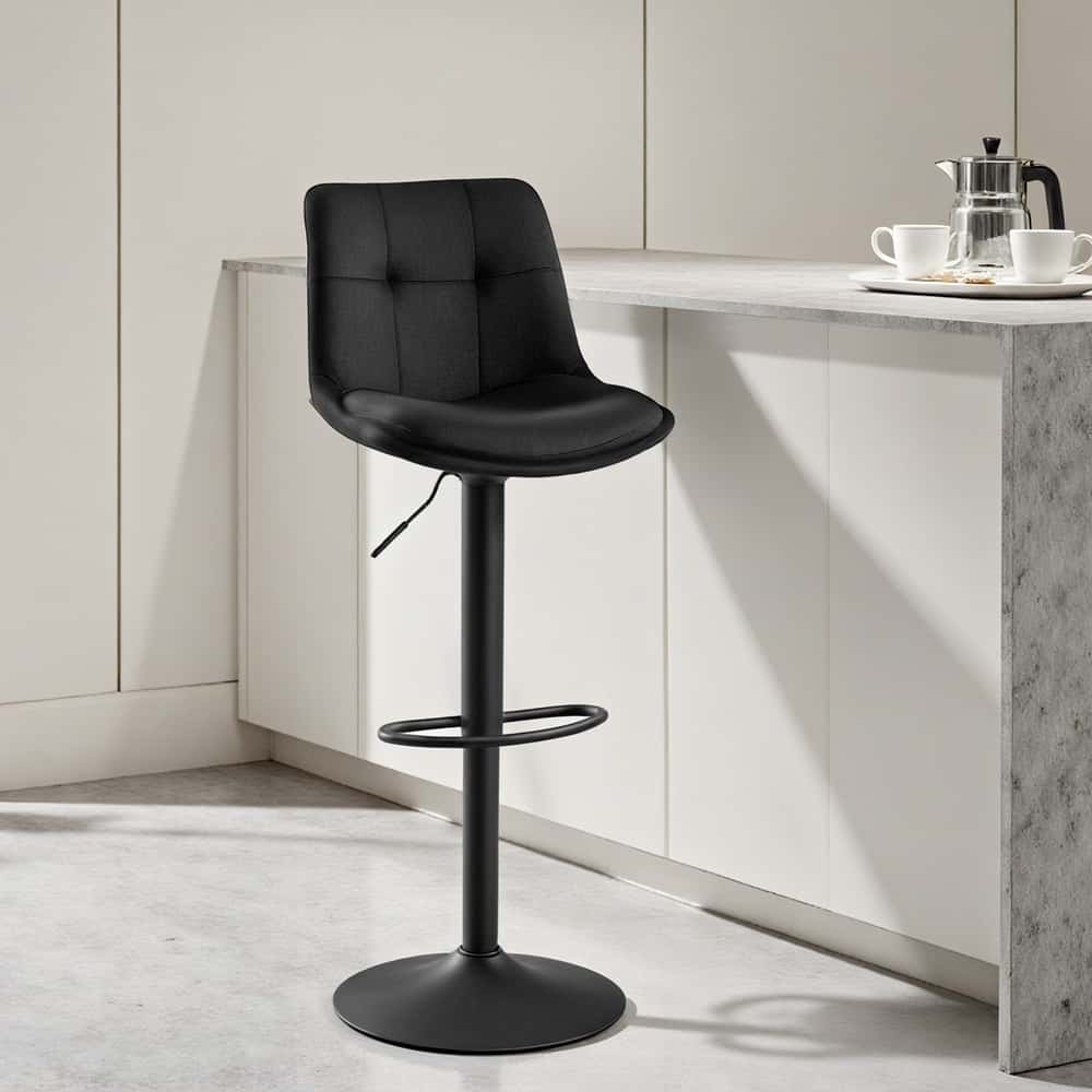 2 Barstühle, Barhocker mit Rückenlehne und Fußstütze, höhenverstellbar 2 Barstühle, Barhocker mit Rückenlehne und Fußstütze, höhenverstellbar