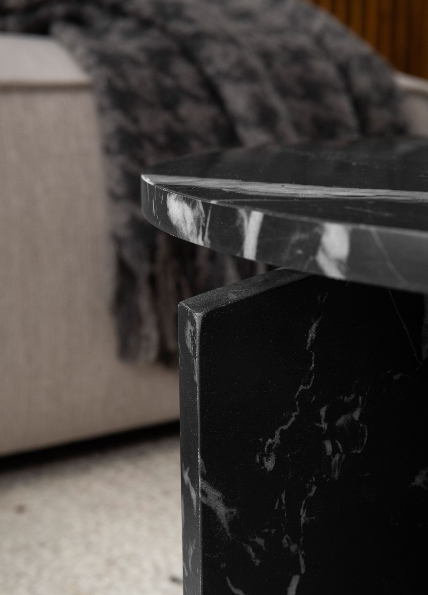 Couchtisch 70x70x33 cm Schwarz Sofatisch in Marmor-Optik Modern Couchtisch 70x70x33 cm Schwarz Sofatisch in Marmor-Optik Modern