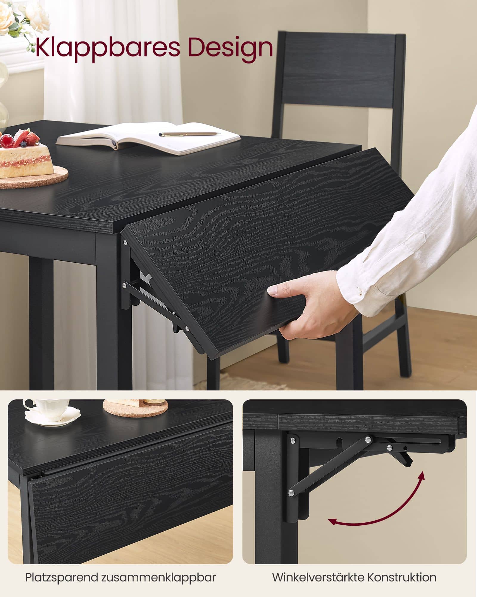 Esstisch für 2-4 Personen ebenholzschwarz-tintenschwarz Esstisch für 2-4 Personen ebenholzschwarz-tintenschwarz