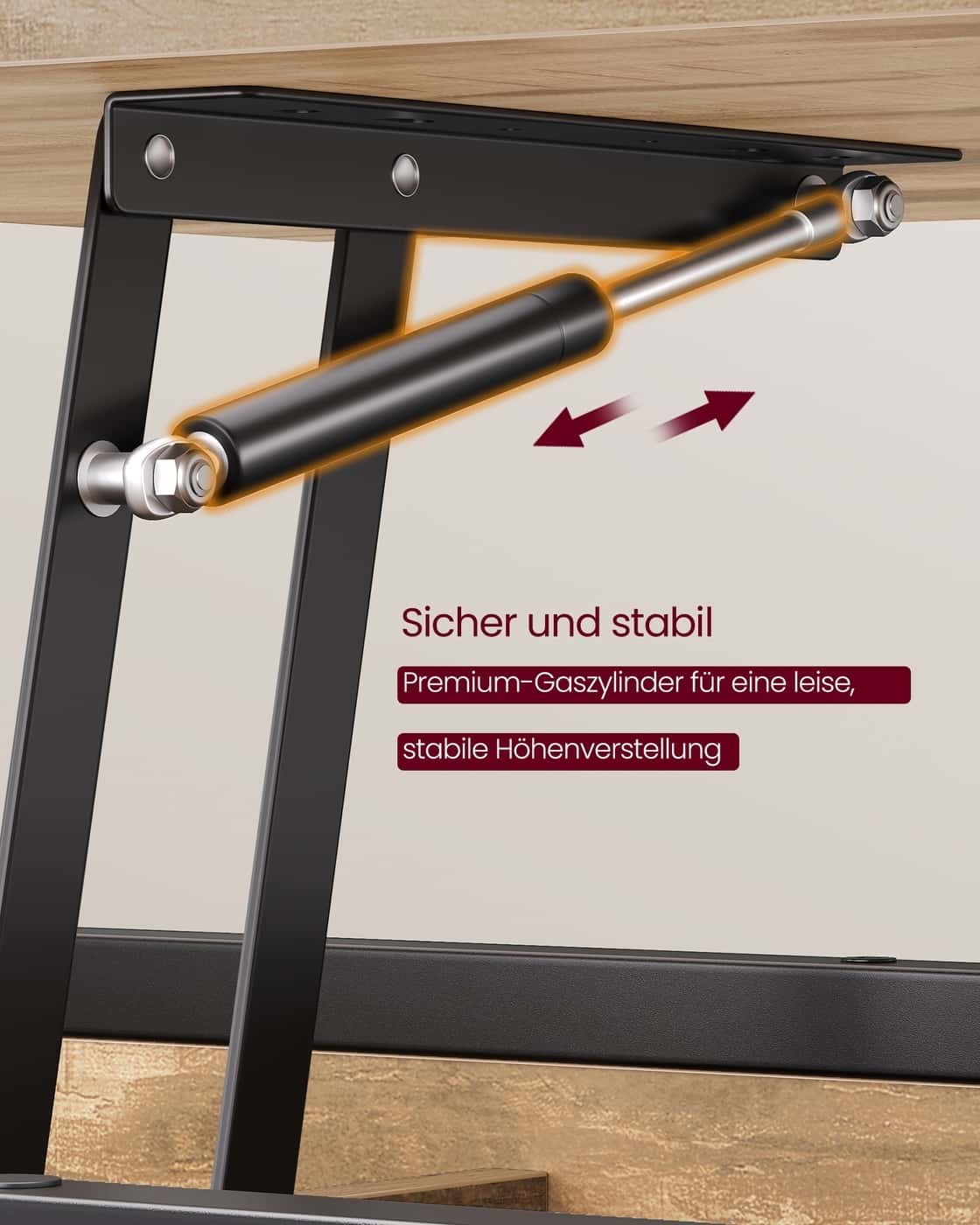 Couchtisch höhenverstellbar 50 × 100 cm mit Fach kamelbraun-tintenschwarz Couchtisch höhenverstellbar 50 × 100 cm mit Fach kamelbraun-tintenschwarz