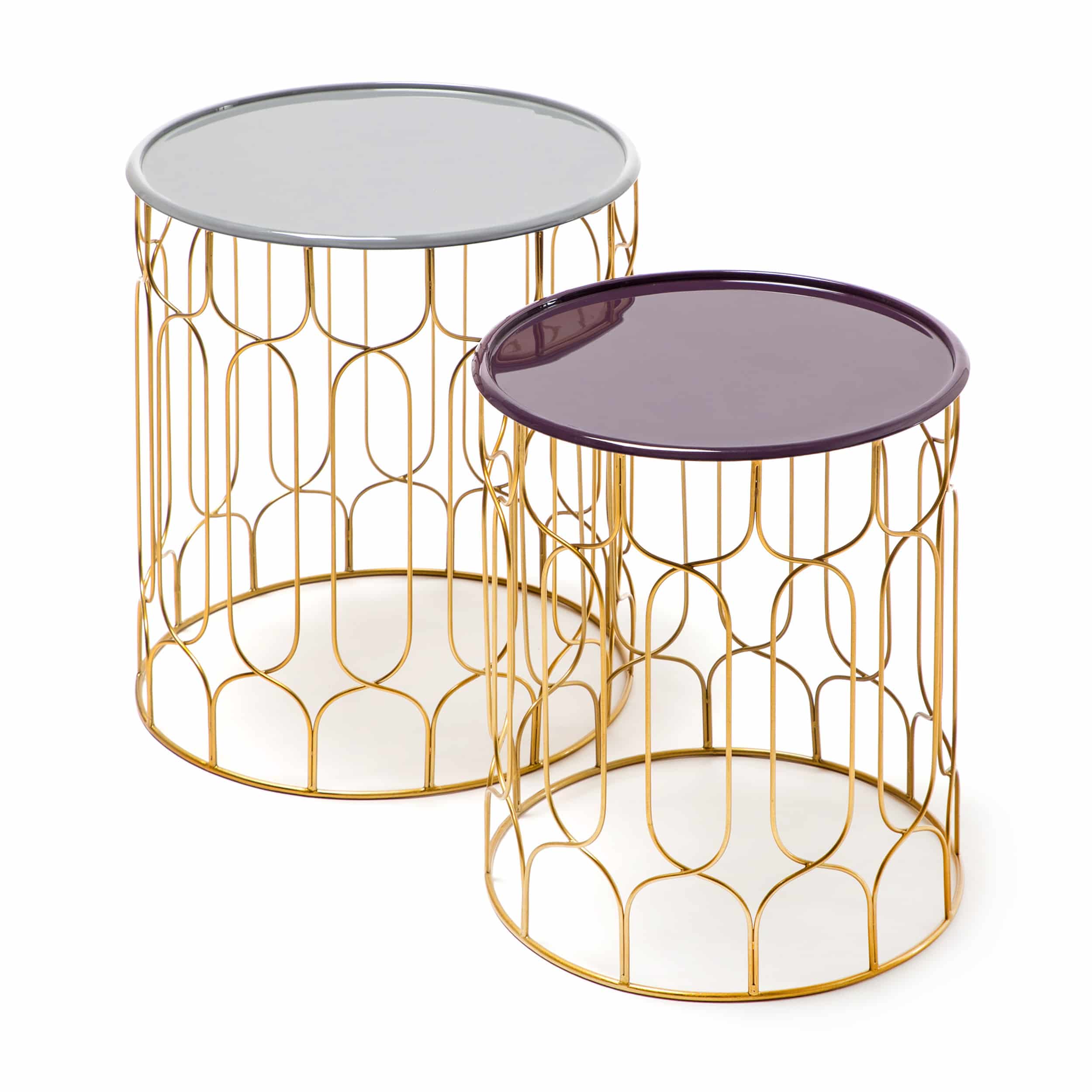 Beistelltisch-Set Timba 210 Grau / Pflaume Beistelltisch-Set Timba 210 Grau / Pflaume