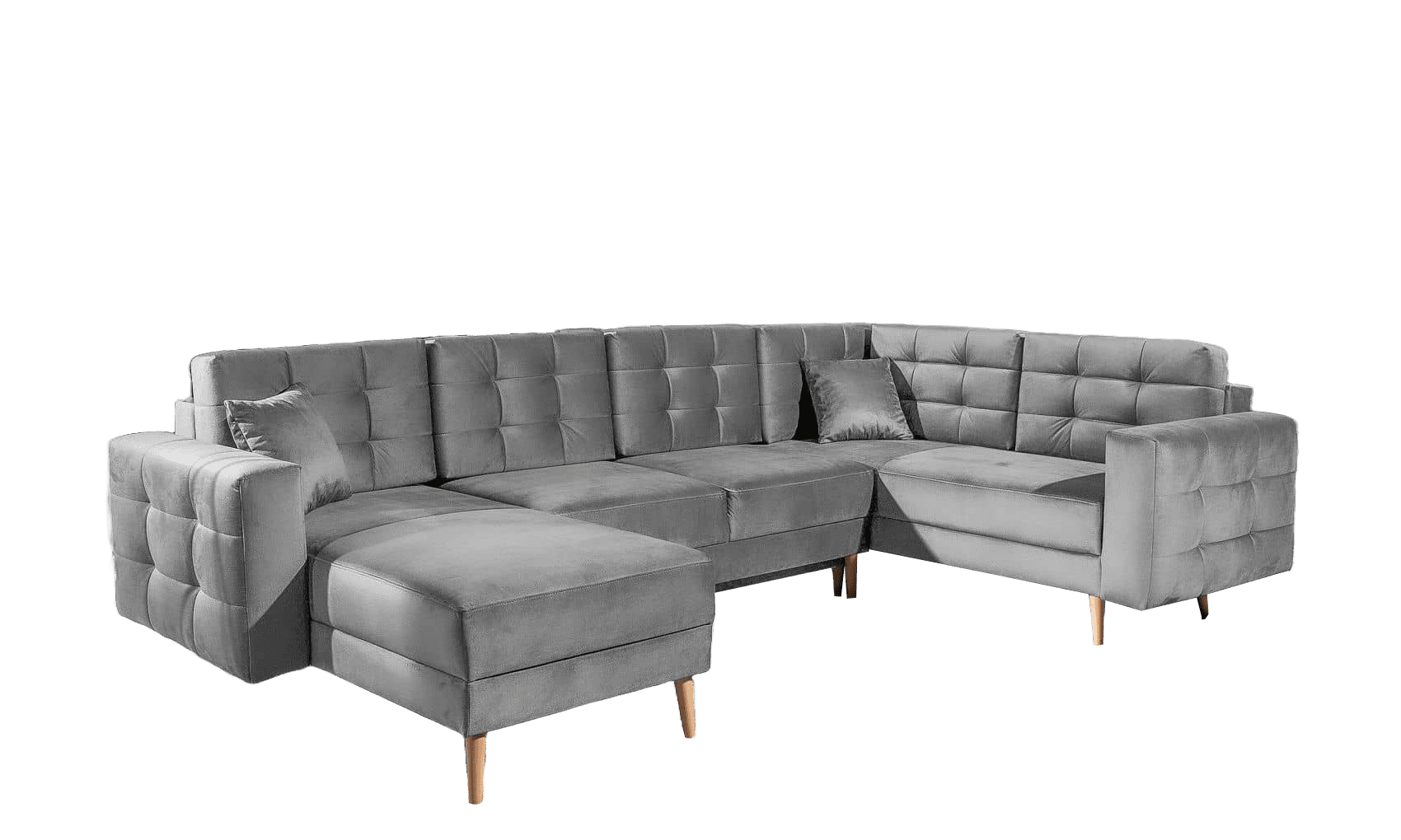 Wohnlandschaft Asgard U Grau – Sofa mit Bettkasten & Stil |beidseitig montierbar Wohnlandschaft Asgard U Grau – Sofa mit Bettkasten & Stil |beidseitig montierbar