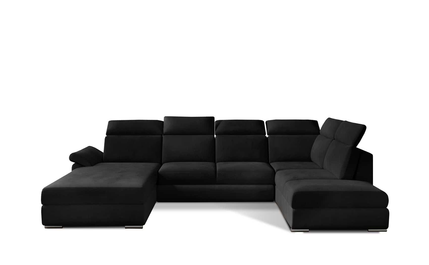 Wohnlandschaft Evanell Schwarz mit Schlaffunktion & Stauraum Wohnlandschaft Evanell Schwarz mit Schlaffunktion & Stauraum