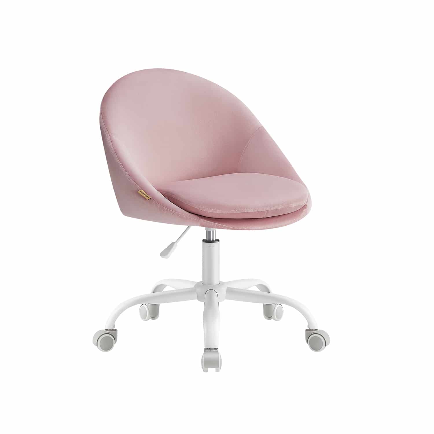 Bürostuhl aus Samt höhenverstellbar und pastellrosa-OBG020R02 Bürostuhl aus Samt höhenverstellbar und pastellrosa-OBG020R02