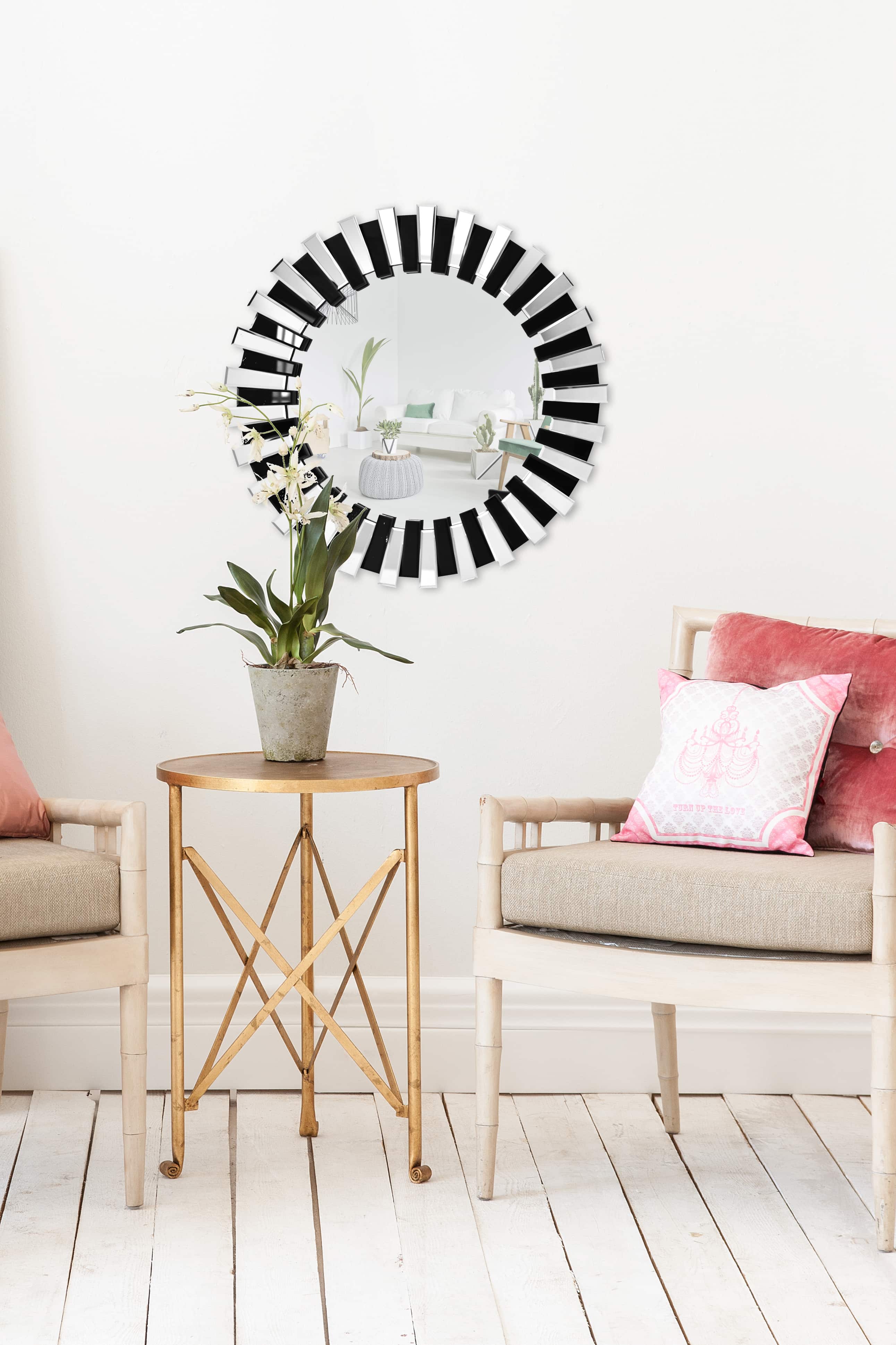 Wandspiegel Apollon 910 Silber / Schwarz Wandspiegel Apollon 910 Silber / Schwarz