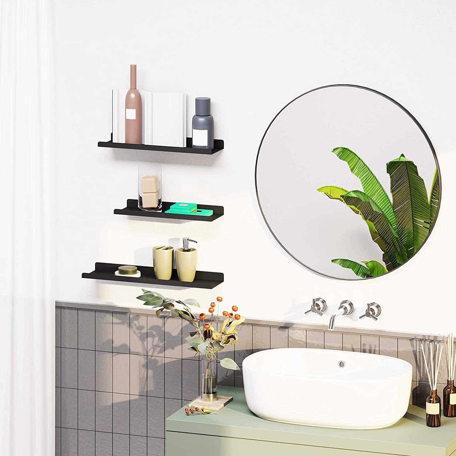 Wandregale aus Metall 3er Set-LFS12BK Wandregale aus Metall 3er Set-LFS12BK